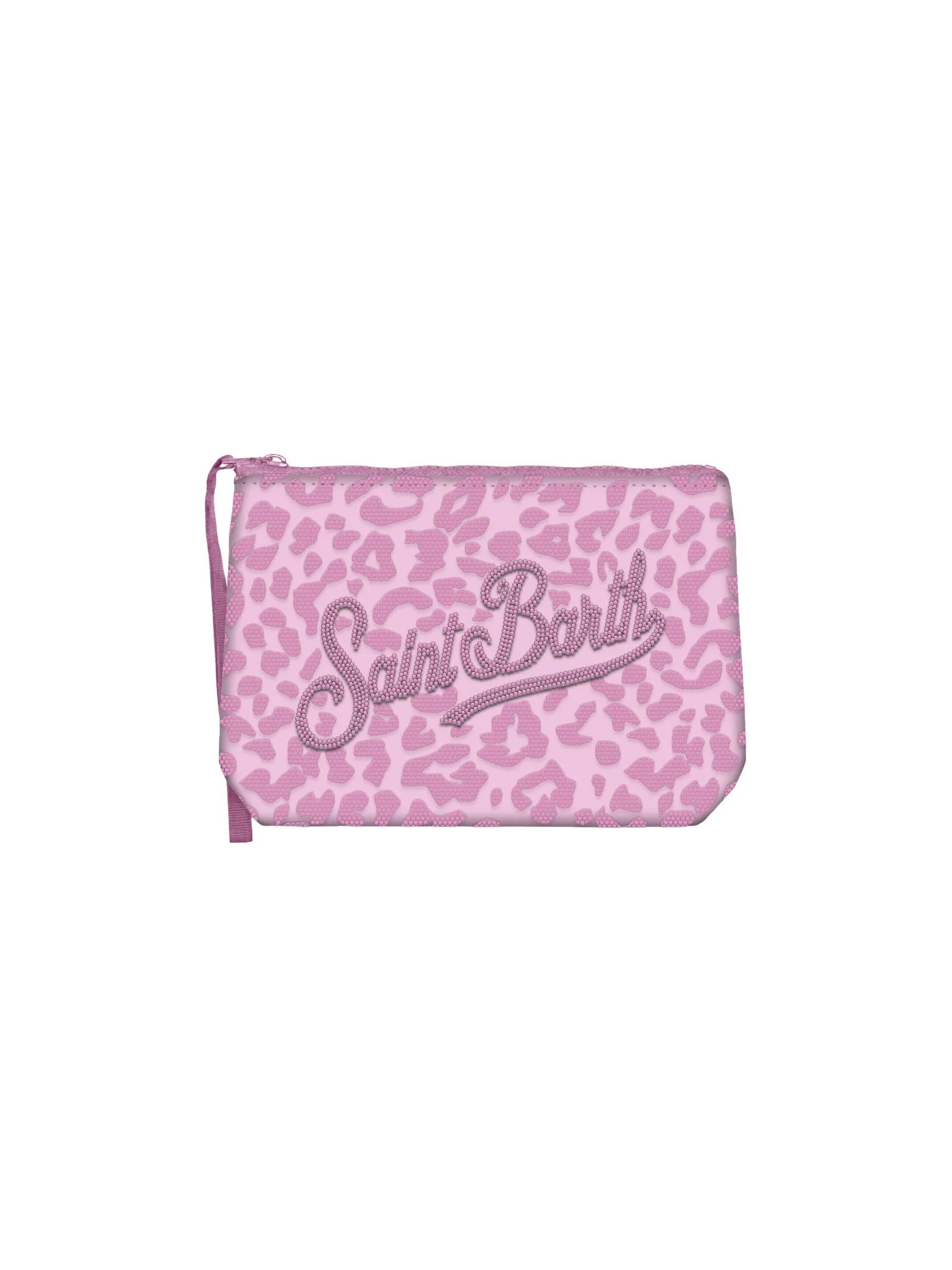 Pochette "Aline Strass Leopard 20" Saint Barth rosa ALI0032 09239L MC2 SAINT BARTH 