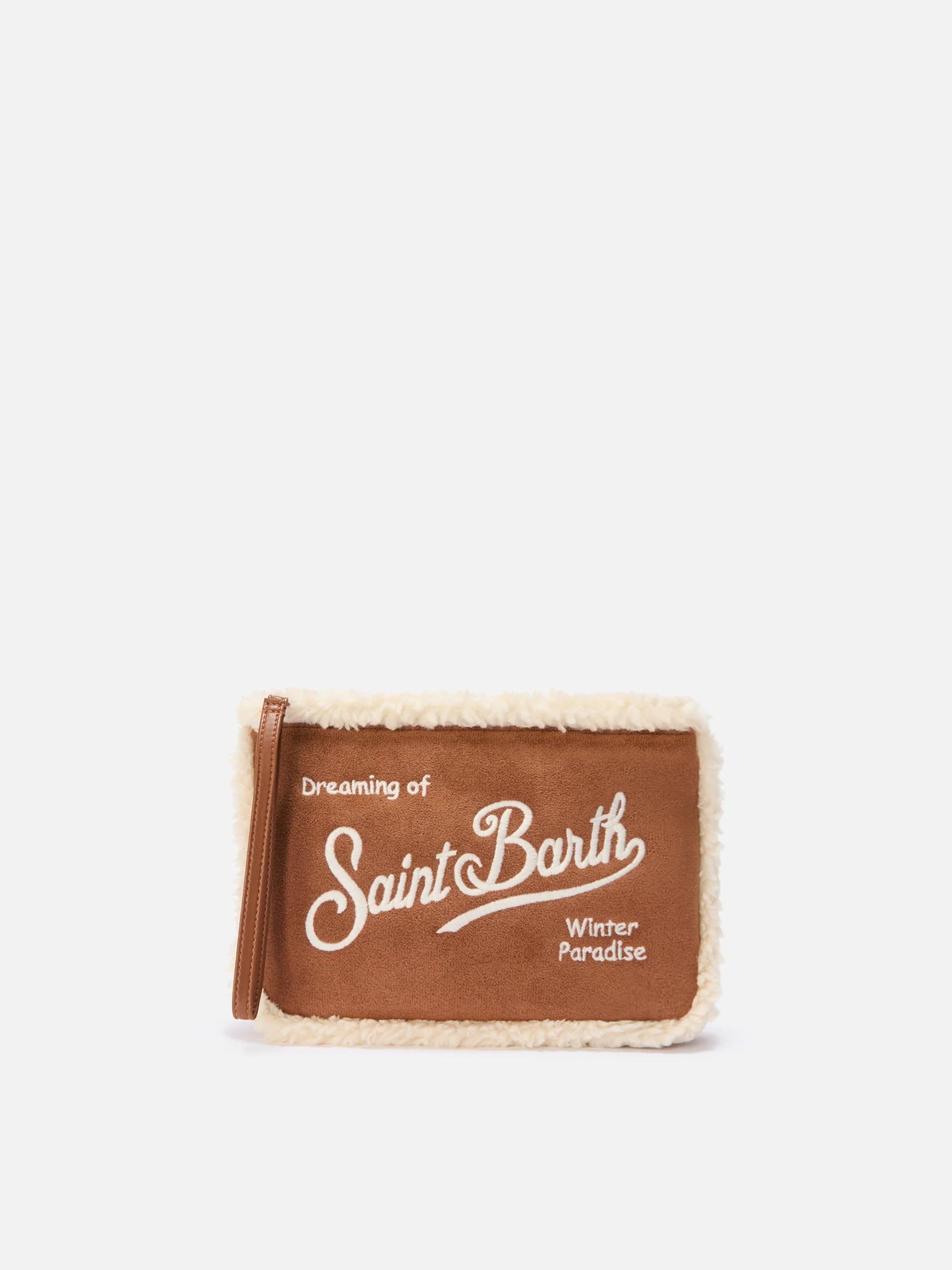 Pochette Aline Shearling in sherpa e faux suede cammello ALI0033 00486I MC2 SAINT BARTH 