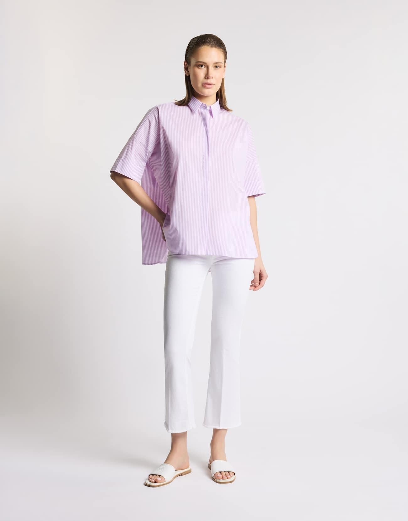 Camicia Comfort Fit in Popeline Stretch<BR/> NCWA552552SZCM L011 FAY 