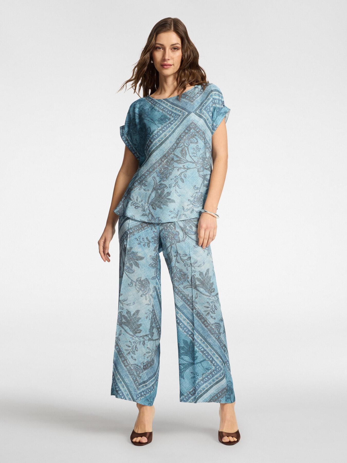 Blusa raso viscosa stampata<BR/> 2005P000225N 01 ELENA MIRO 