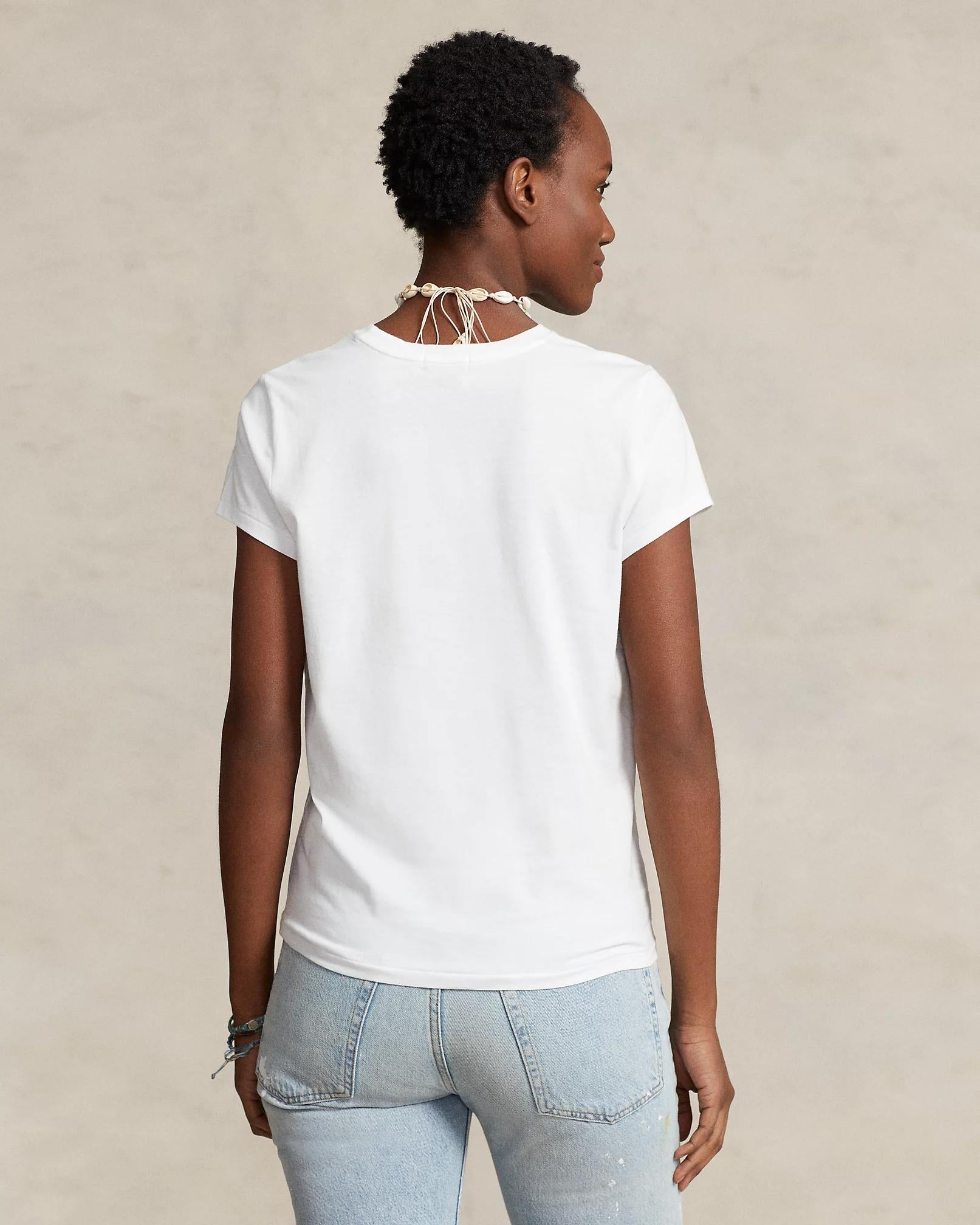 T-shirt girocollo in jersey di cotone