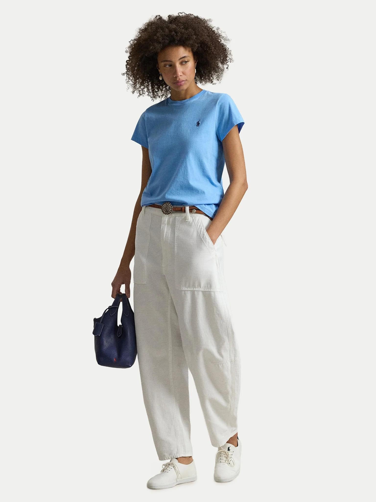 T-shirt donna in cotone classic fit 211B14605 005 RALPH LAUREN 