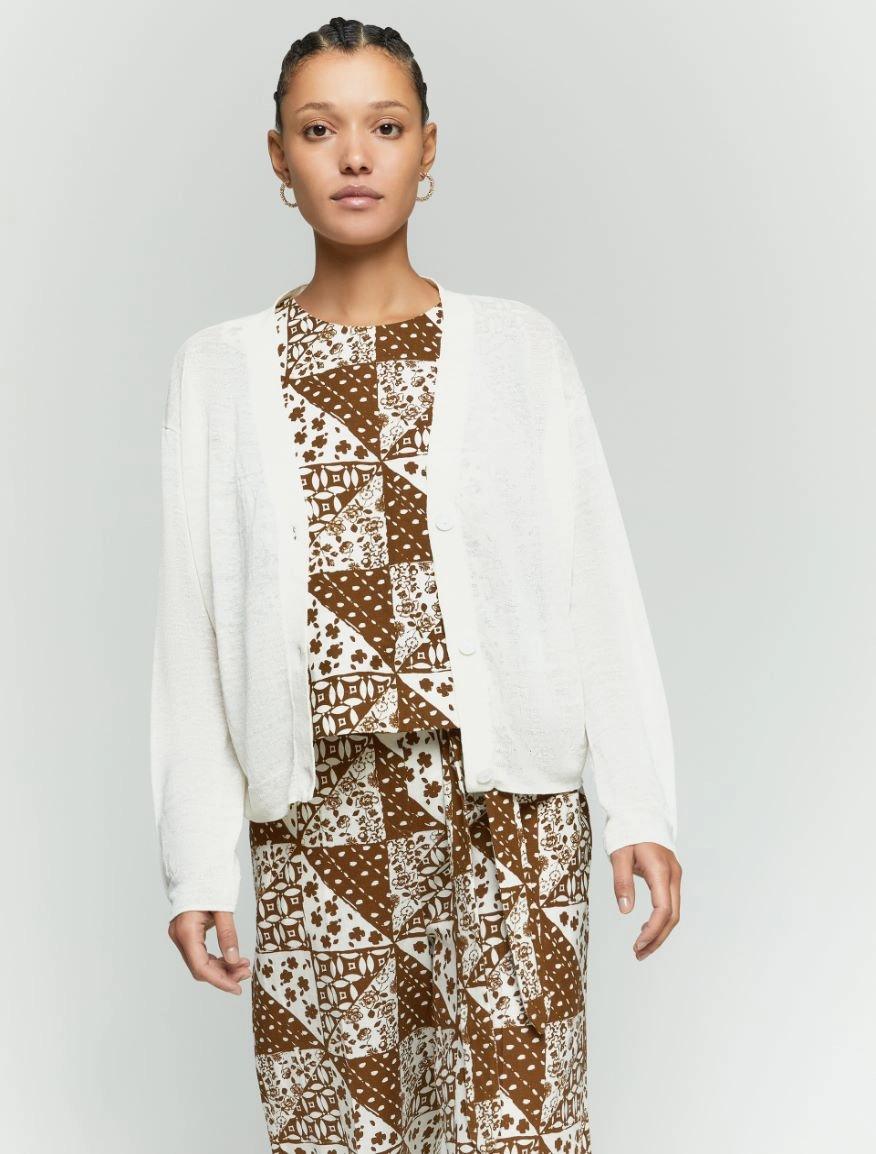 Cardigan scivolato in misto lino DIGA 001 IBLUES 