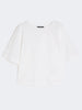 Top in popeline di cotone con ricami - BIANCO