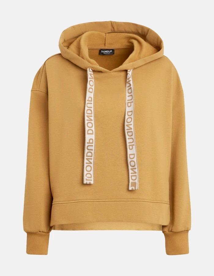 Felpa con cappuccio regular in cotone<BR/> F502KF0234XXX 033 DONDUP 