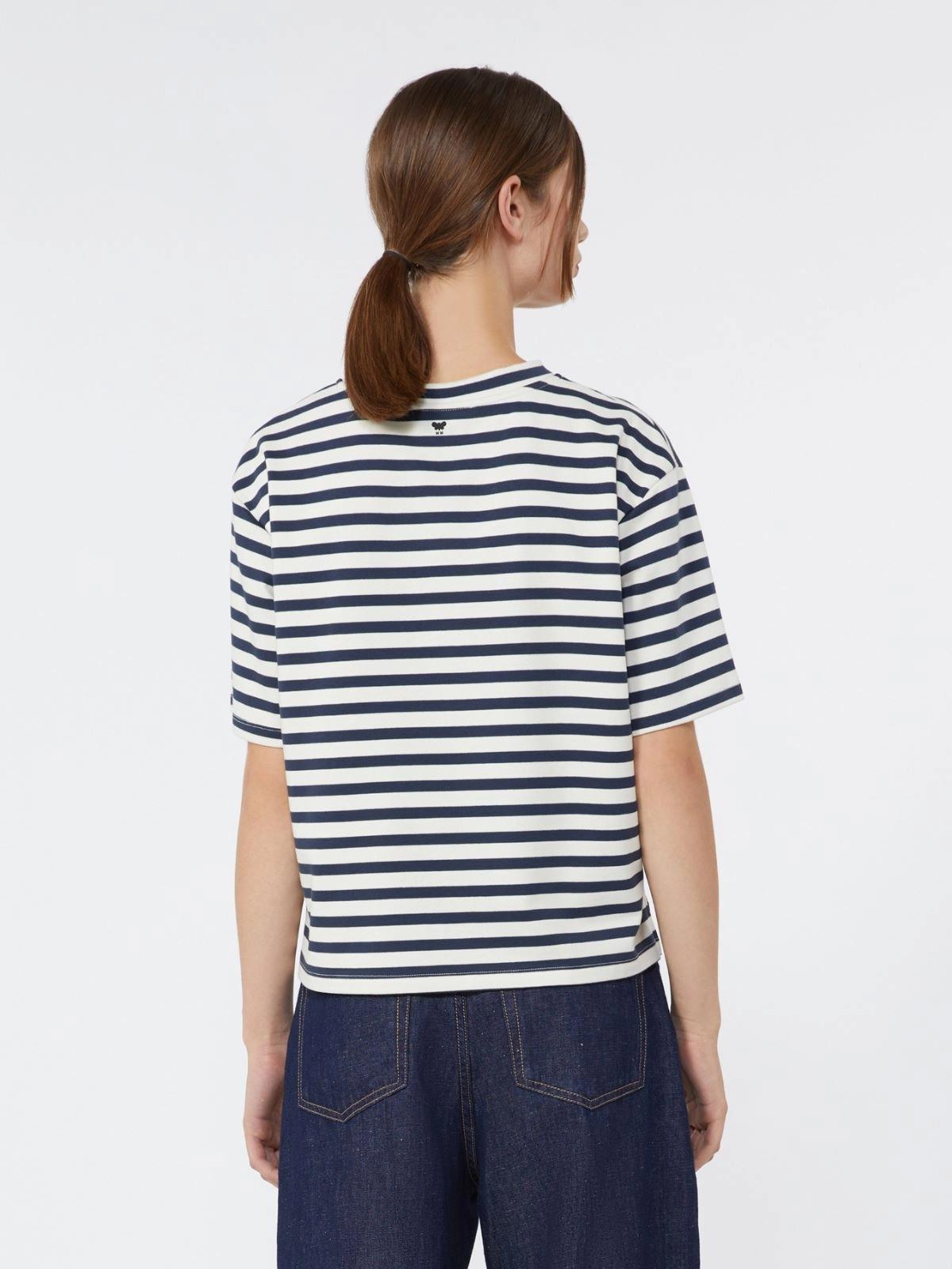 T-shirt in jersey di cotone con stampa - Blu<BR/> WKDSABATO 005 WEEKEND 