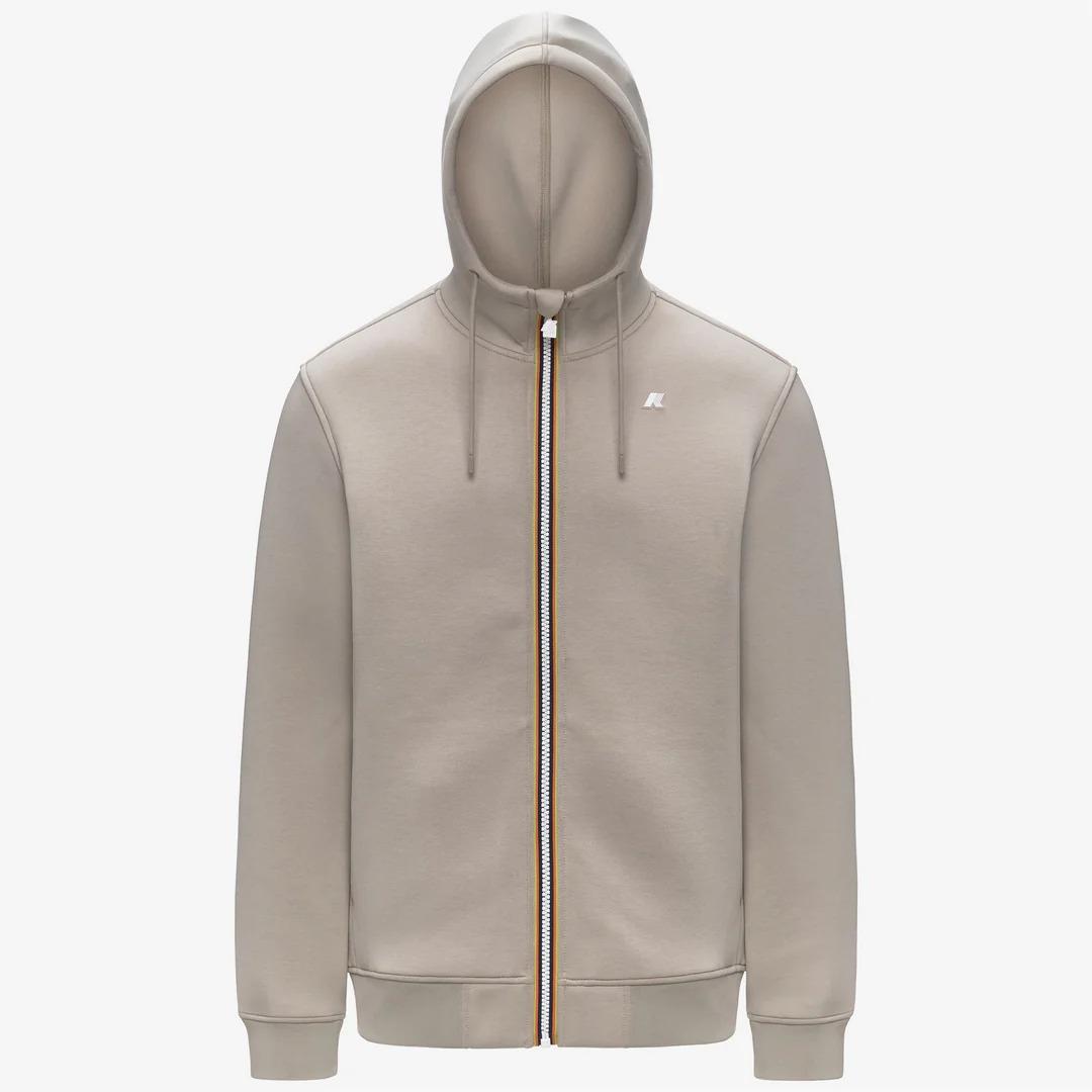 RAINER SPACER<BR/>BEIGE CASHMERE<BR/>Giacca in pile beige da uomo con cappuccio regolabile K2141DW XP2 K-WAY 