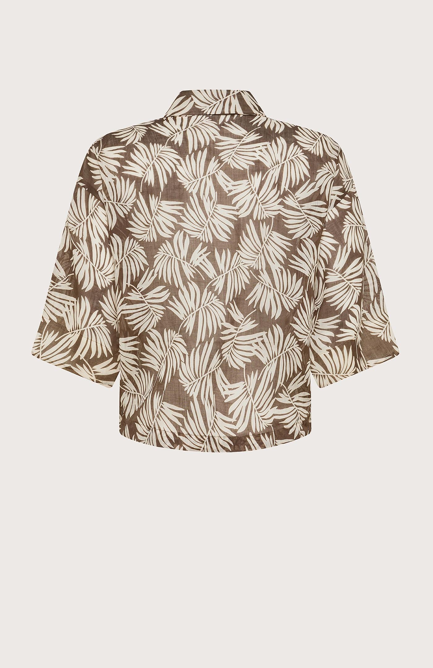 Blusa donna in ramiè con stampa