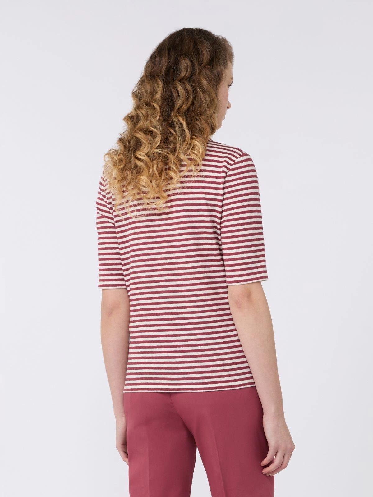 T-shirt a V in jersey di lino stretch WKDOPZIONE 009 WEEKEND 