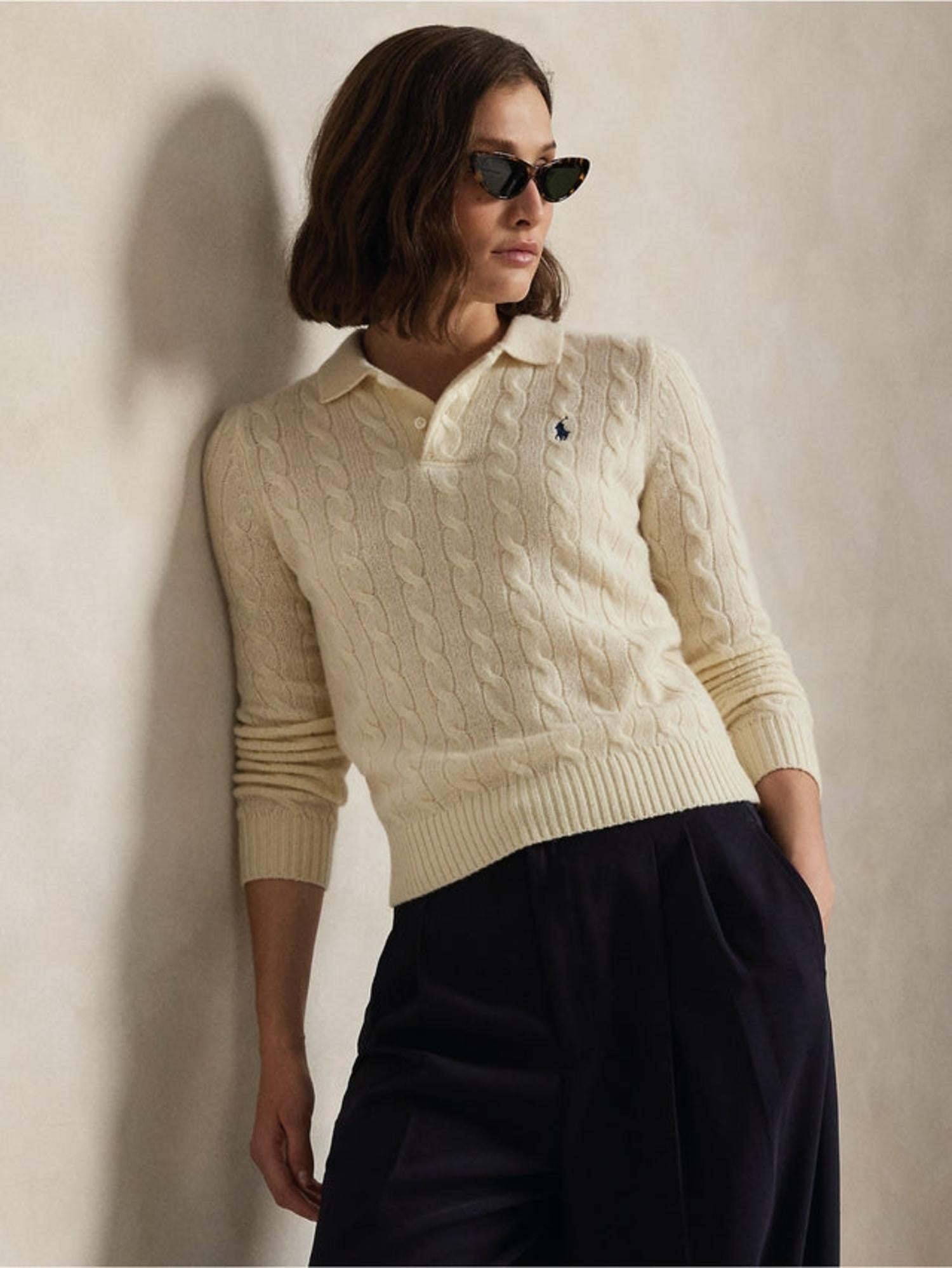 Polo in misto lana a trecce 211972132 001 RALPH LAUREN 