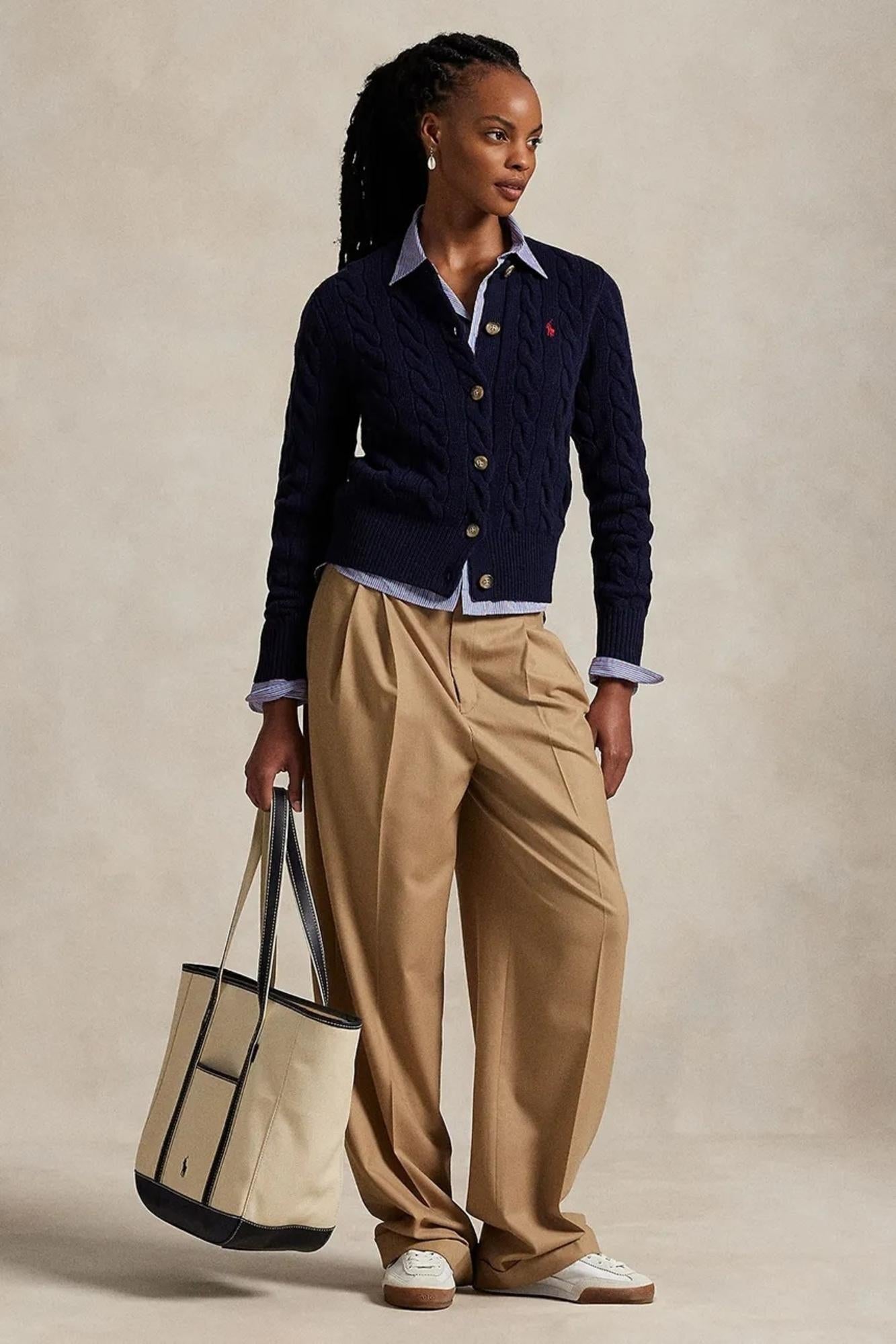 Cardigan misto lana lavorato a trecce 211972104 004 RALPH LAUREN 