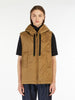 Gilet imbottito con cappuccio in tela antigoccia