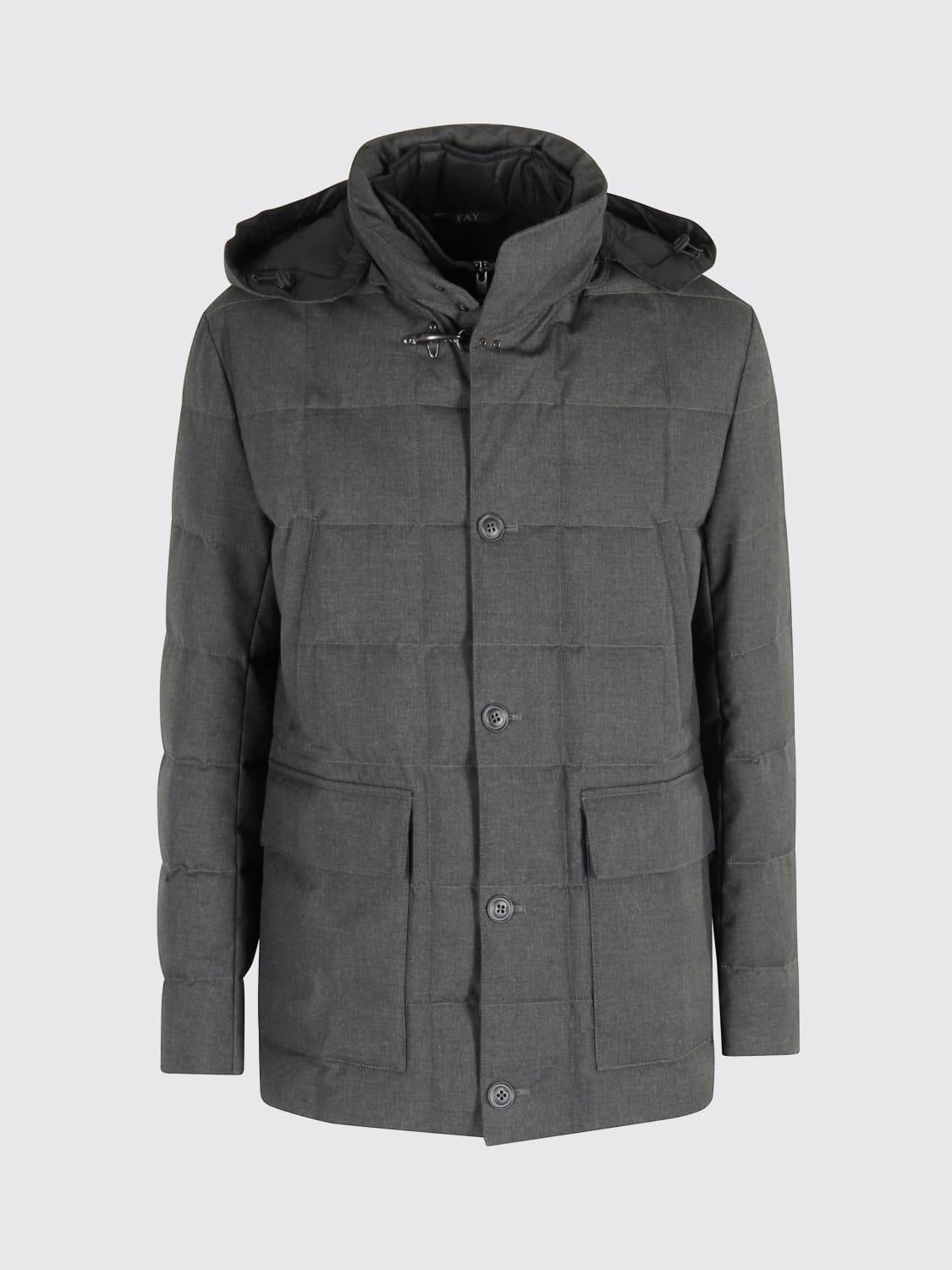Caban in Canvas Mélange Imbottito in Piuma<BR/> NAM36510480XOB B803 FAY 