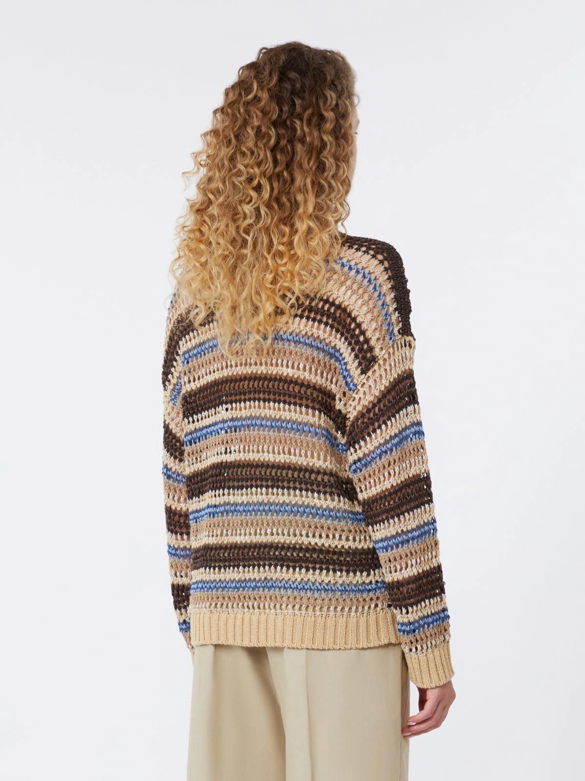 Maglia a rete in filato di lino e cotone - MARRONE<BR/> WKDONIRICA 004 WEEKEND 
