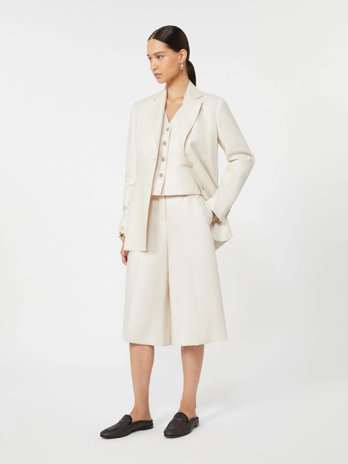 Gilet in lino e maglia a trecce - Beige<BR/> MXMCALIBRI 001 MAX MARA 