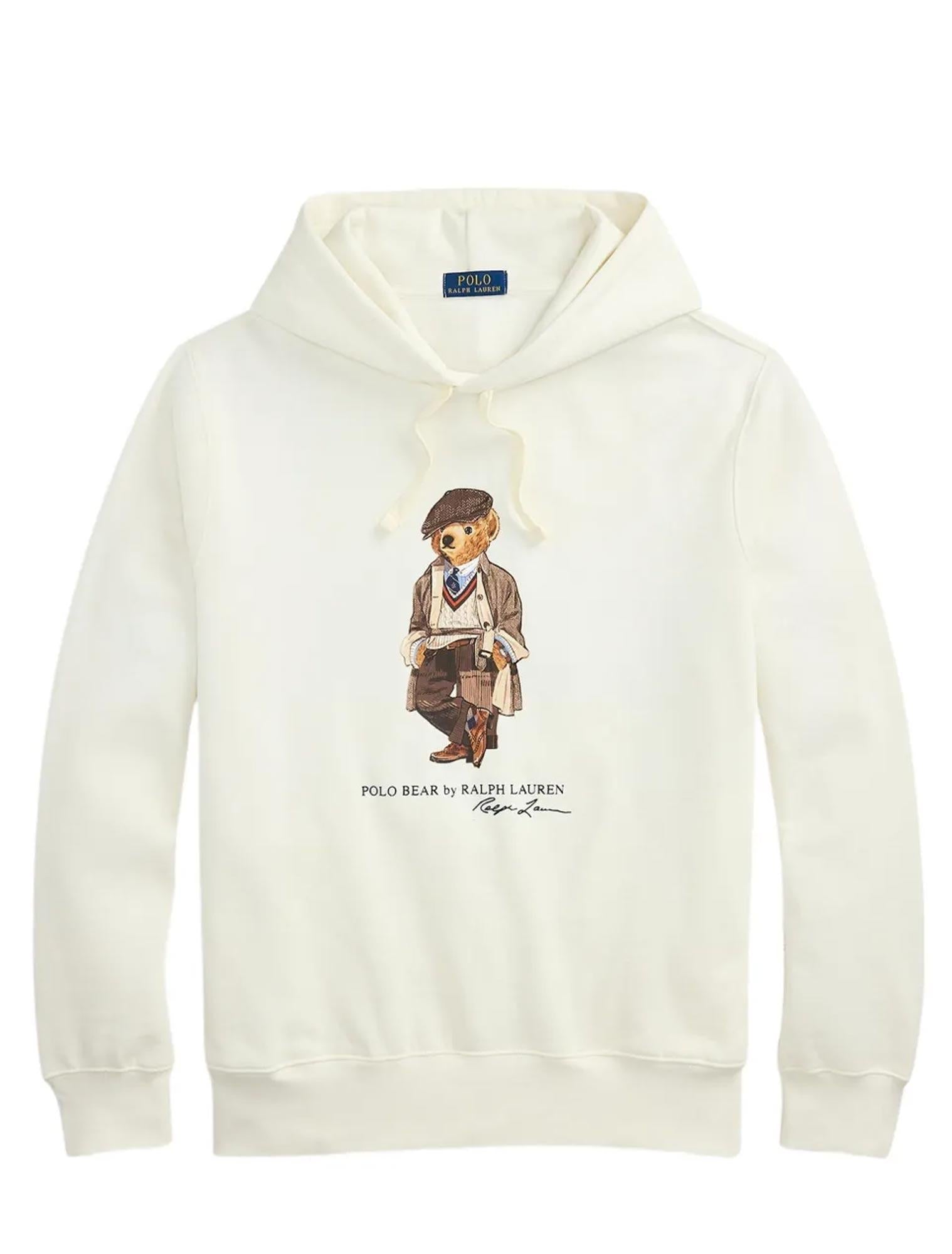 Felpa in misto cotone con cappuccio e stampa Polo Bear 710980306 001 RALPH LAUREN 