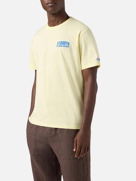 T-shirt Portland gialla con illustrazione St. Jean Beach<BR/> PRL0002 00318L MC2 SAINT BARTH 