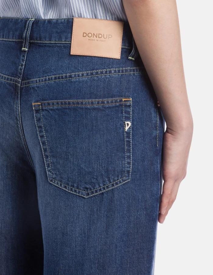 Jeans Tami wide leg in denim fisso lyocell<BR/> DP770DF0266DLZ3 800 DONDUP 