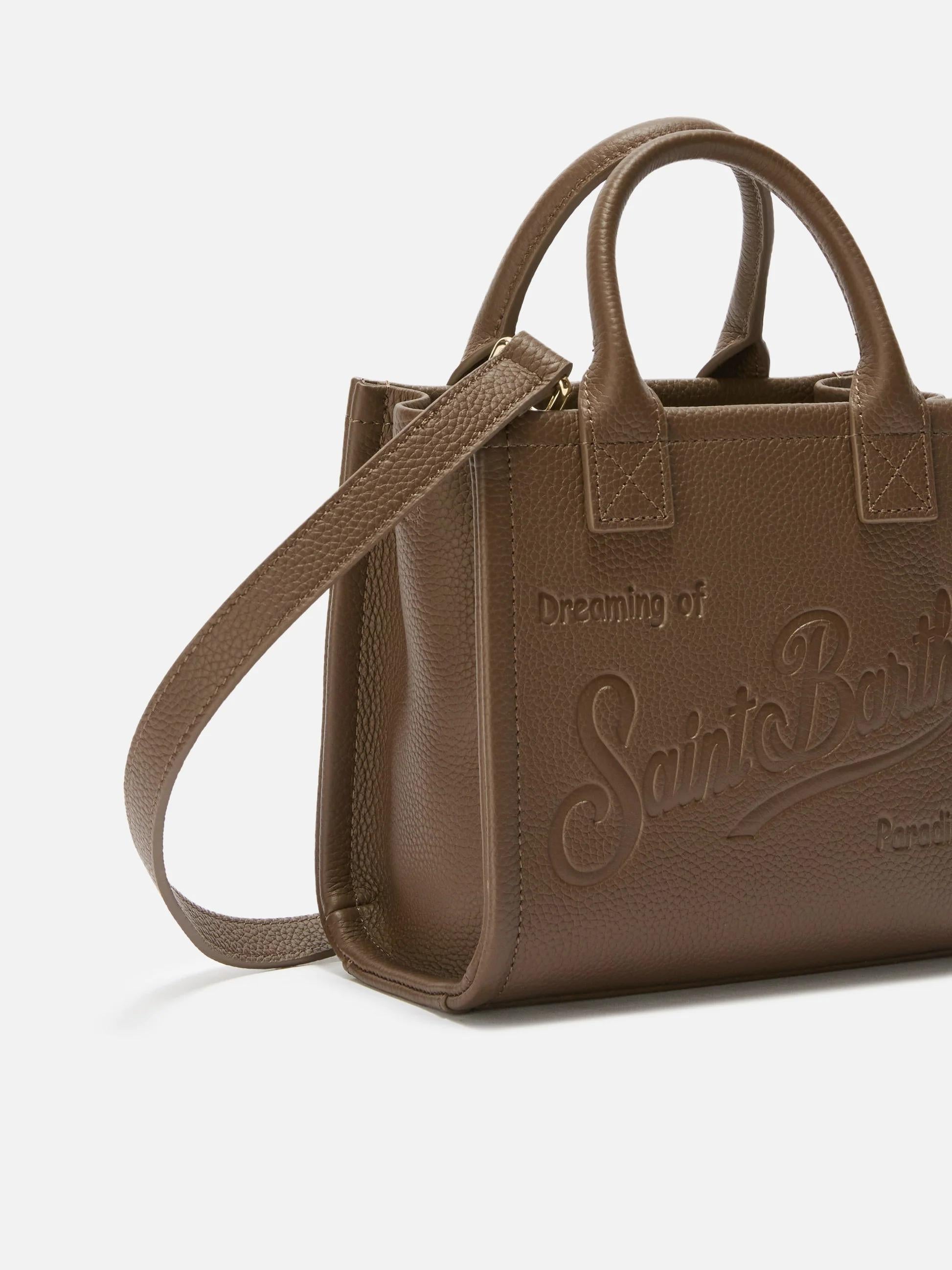 Borsa a spalla Vanity Bag Mini in pelle martellata marrone<BR/> VANMI001 00776I MC2 SAINT BARTH 