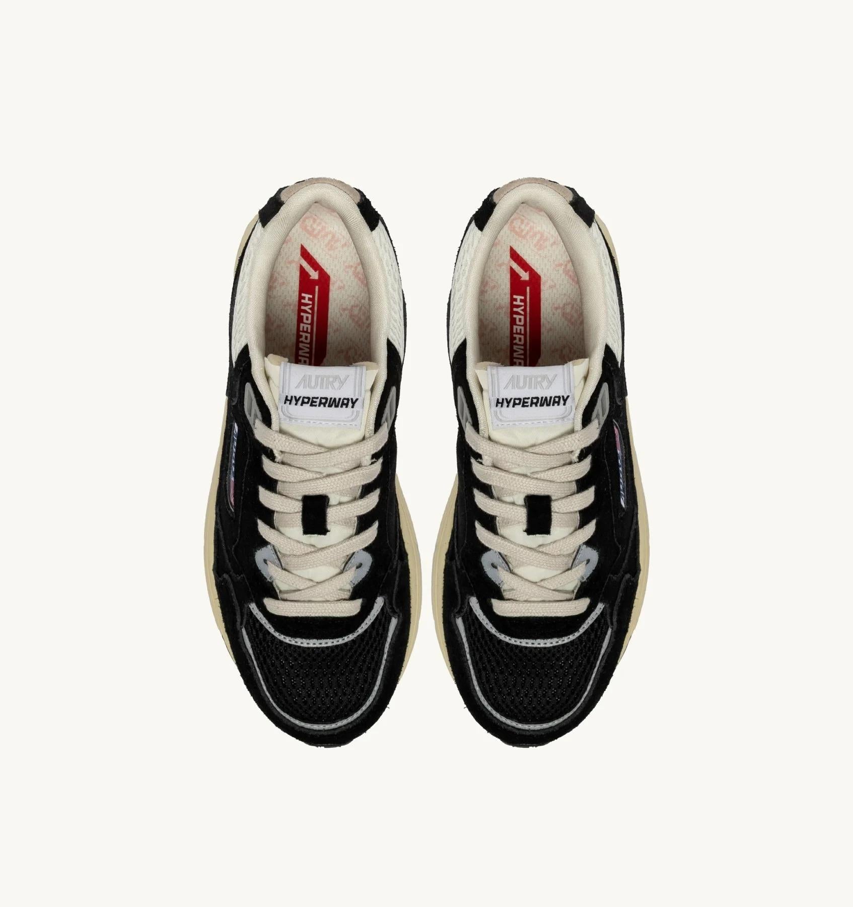 SNEAKERS HYPERWAY IN MESH E SUEDE NERO E ARGENTO<BR/> HYLM UM23 AUTRY ACTION SHOES 