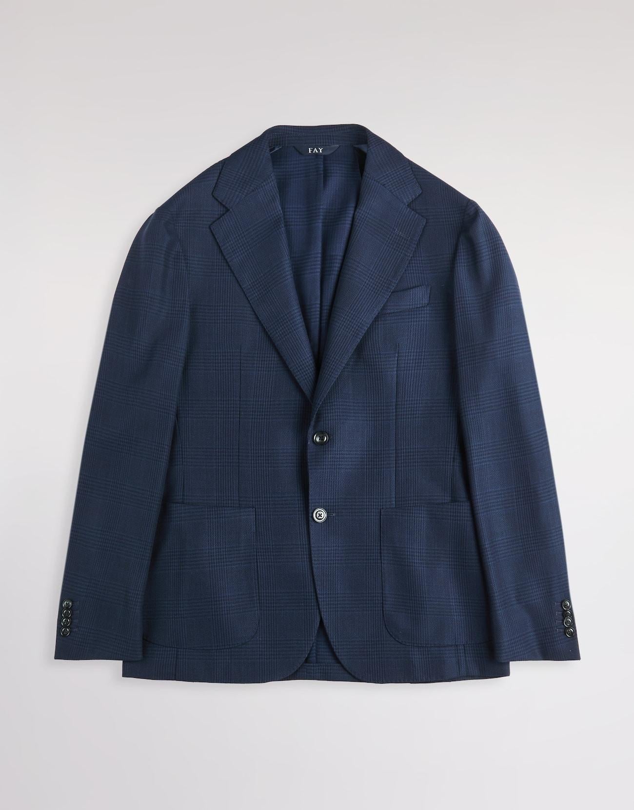 Giacca in Lana Principe di Galles<BR/> NGM70520920ZAC U806 FAY 