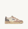 SNEAKERS MEDALIST LOW SUPER VINTAGE IN PELLE BIANCA ROSE E BLACKBOARD