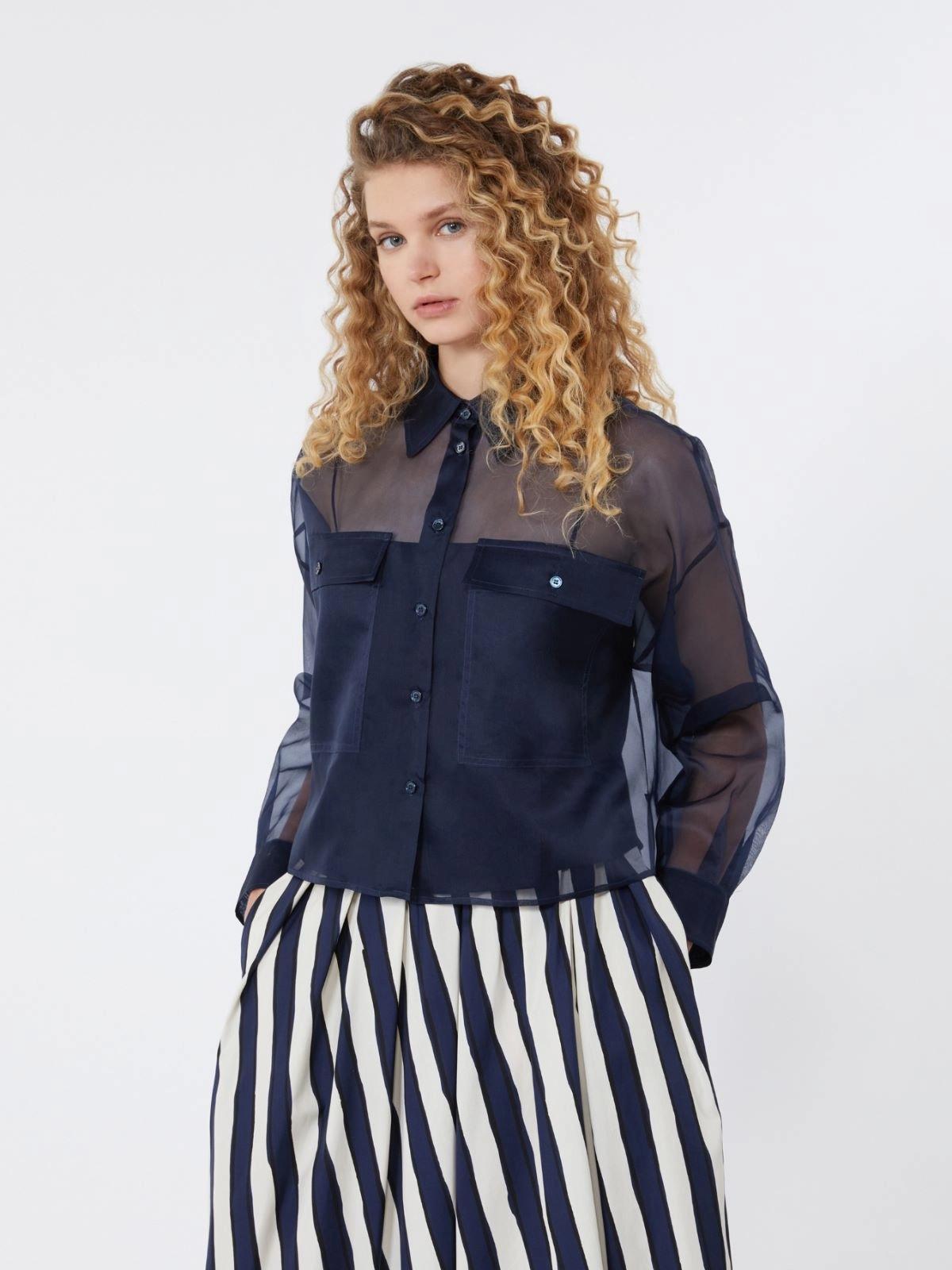 Camicia in organza di seta - BLU<BR/> WKDCOLOMBA 004 WEEKEND 