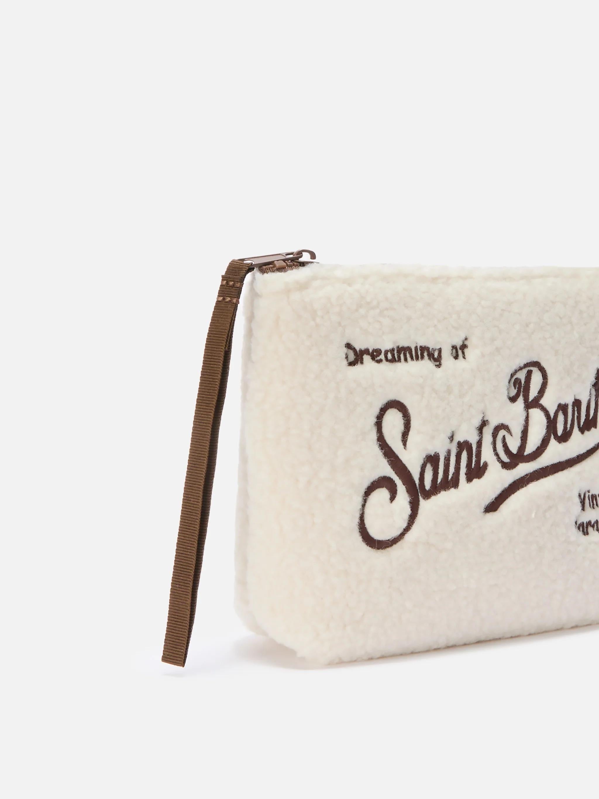 Pochette Aline Teddy in sherpa beige ALI0023 01362I MC2 SAINT BARTH 