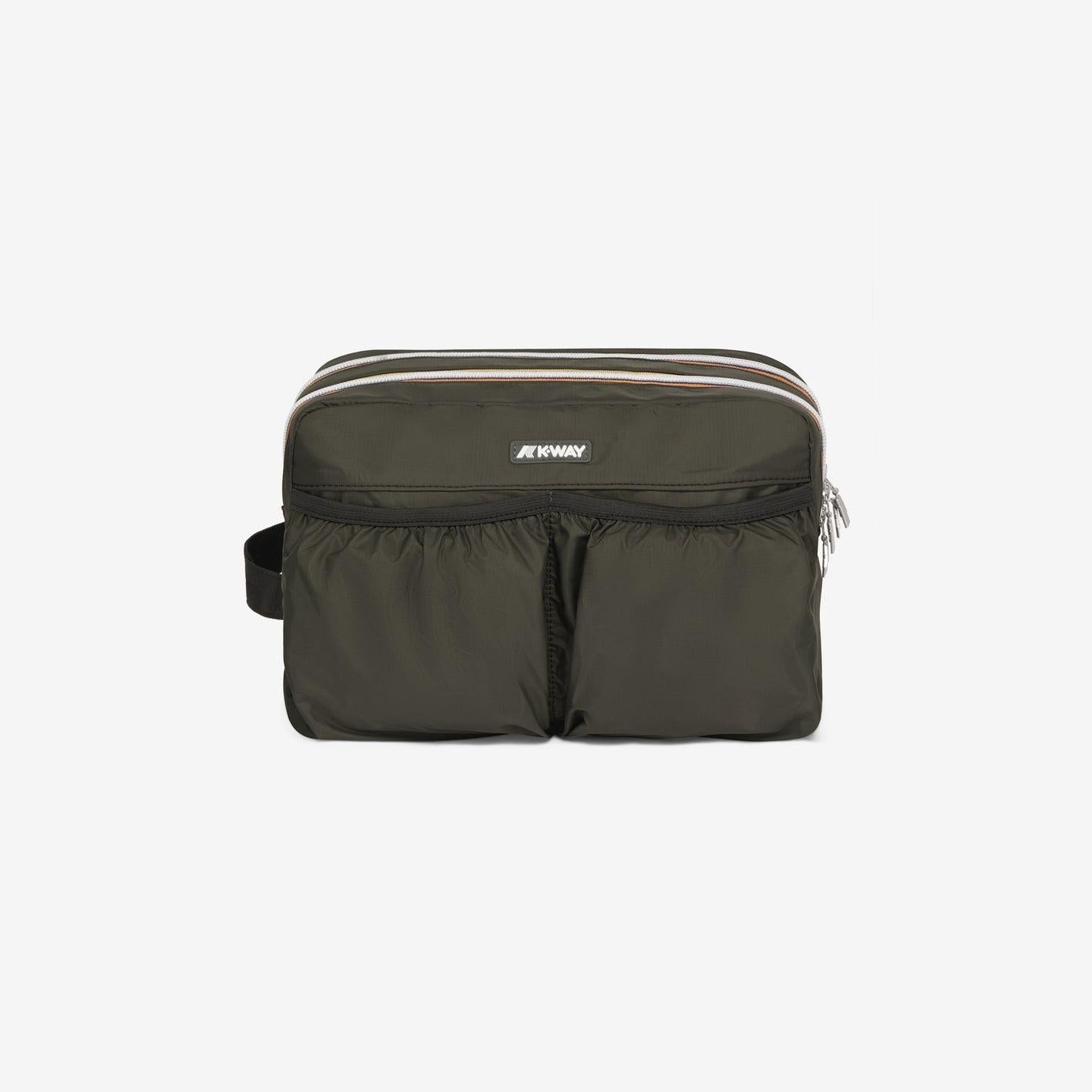 ALBAS<BR/>GREEN BLACKISH<BR/>Beauty Case da Viaggio Unisex Verde Scuro con Scomparti Multifunzionali K4127UW 633 K-WAY 