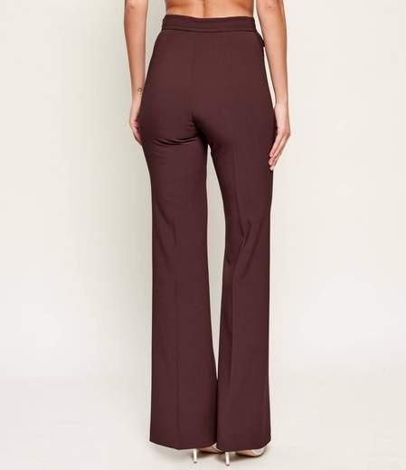 Pantaloni in doppio crêpe stretch con logo ricamato PA17161E2 644 ELISABETTA FRANCHI 