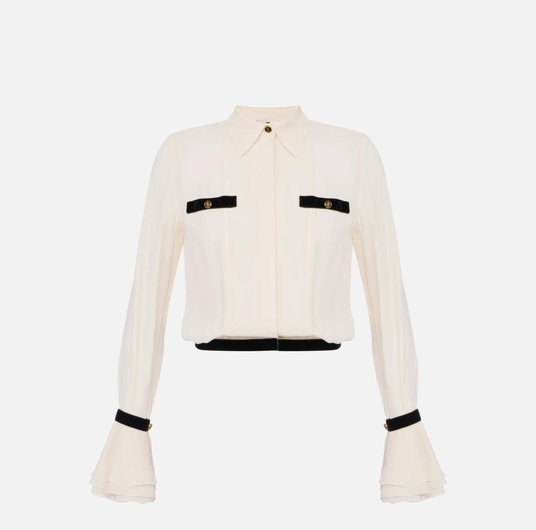 Camicia in georgette con bottoni gioiello CA13157E2 EF1 ELISABETTA FRANCHI 