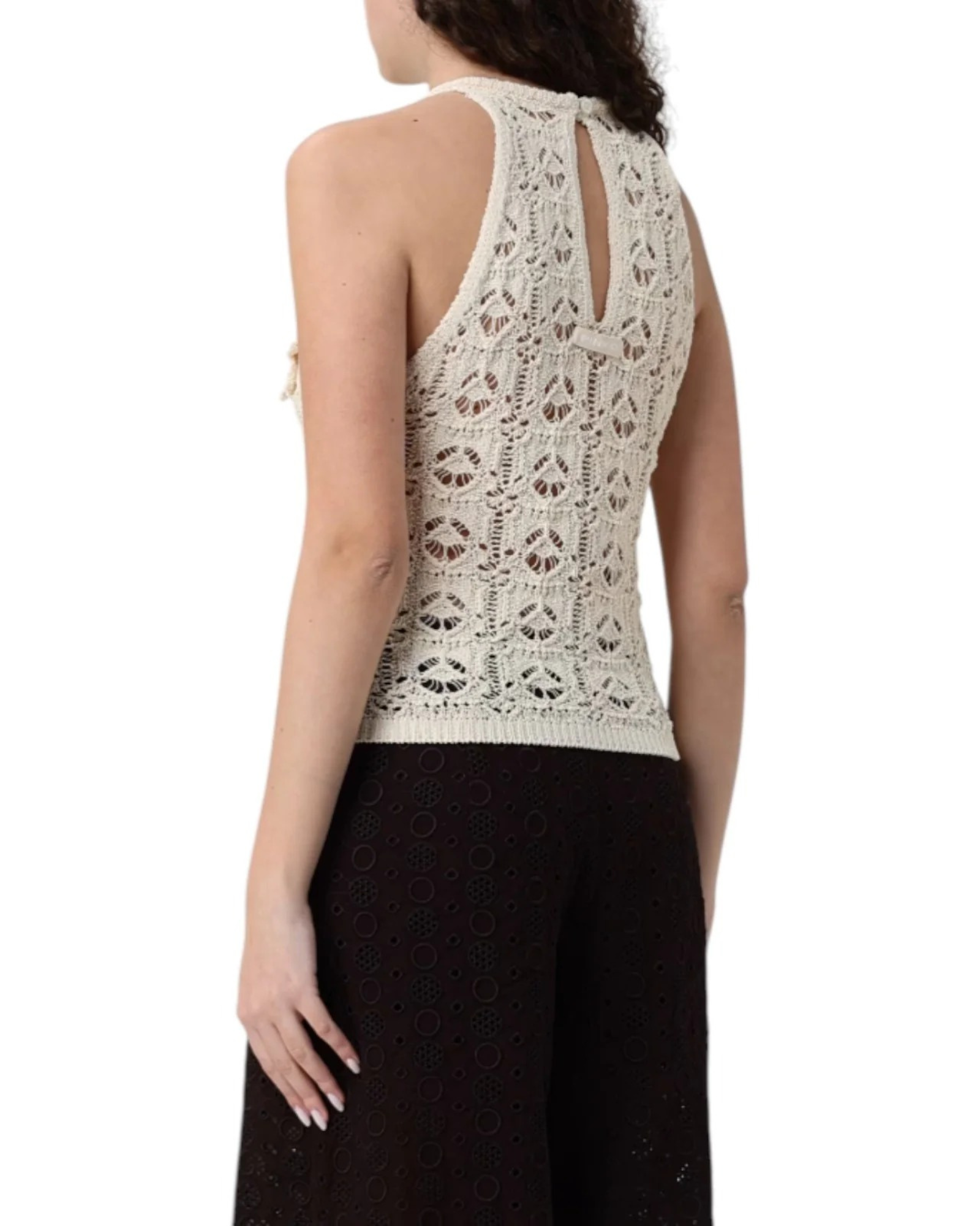 Top donna Nymphea Pinko in pizzo macramè<BR/> 106863A3B8 C10 PINKO 