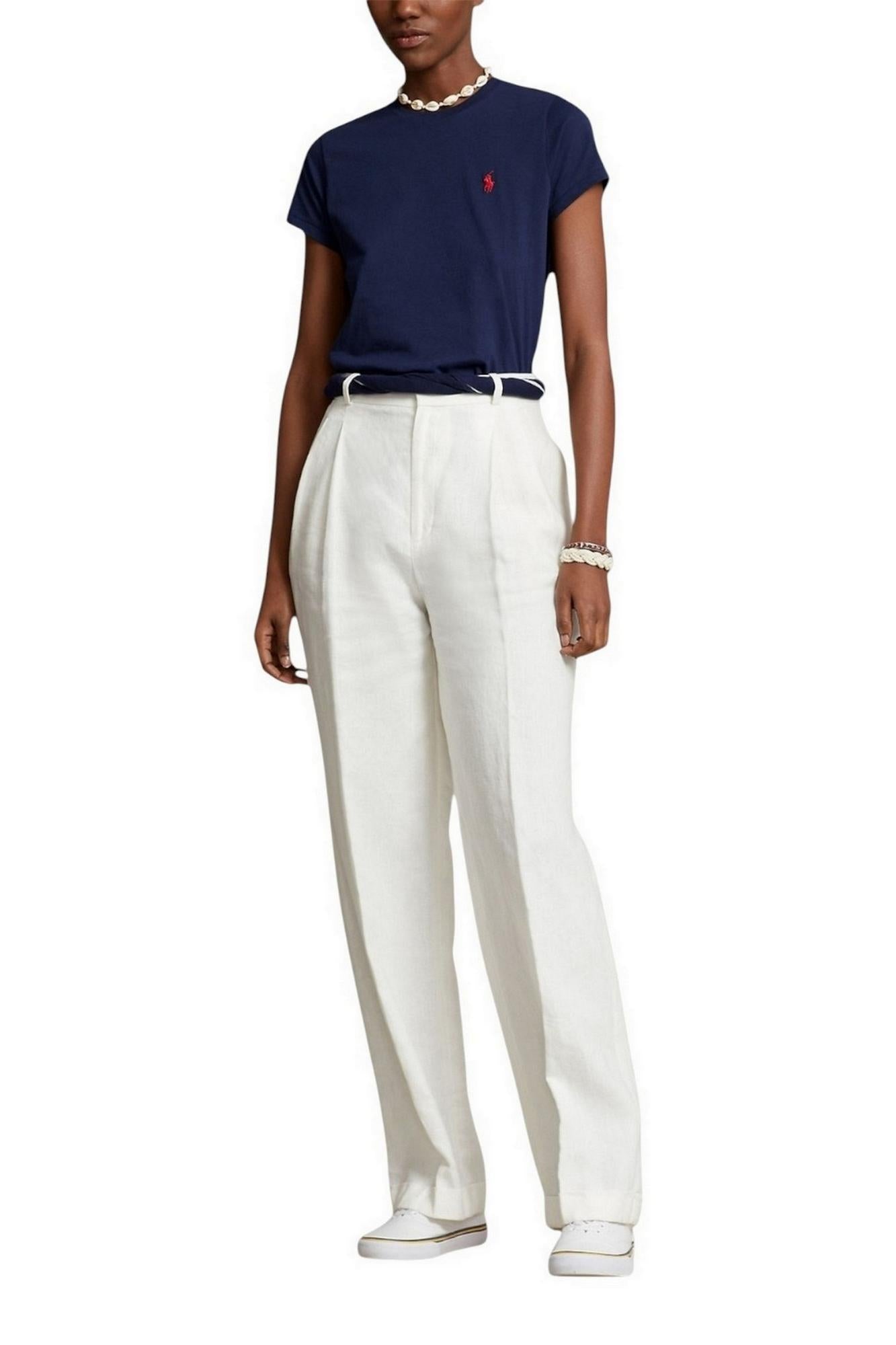 T-shirt donna in cotone classic fit 211B14605 031 RALPH LAUREN 