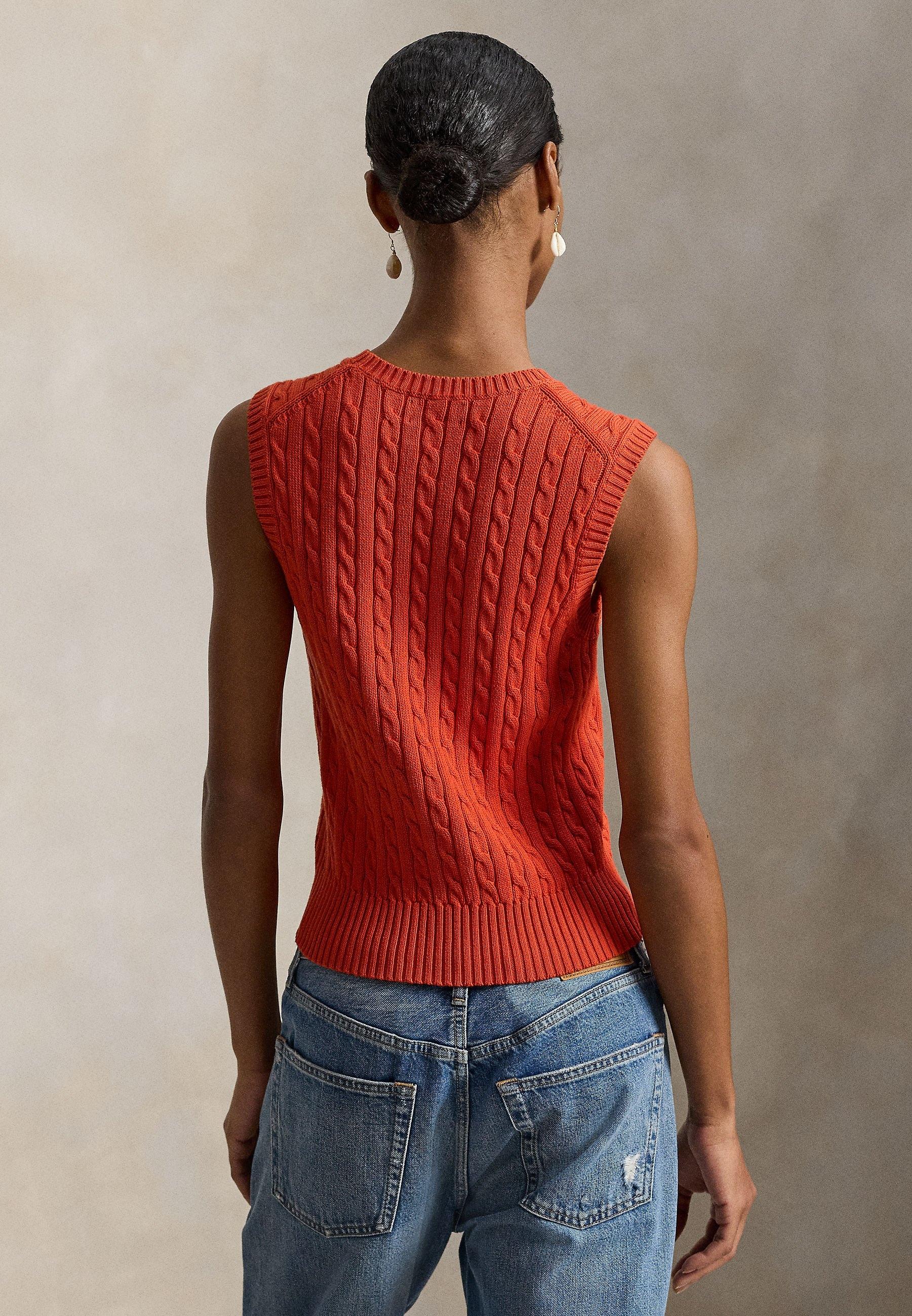 Gilet in cotone con lavorazione a trecce 211971882 500 RALPH LAUREN 