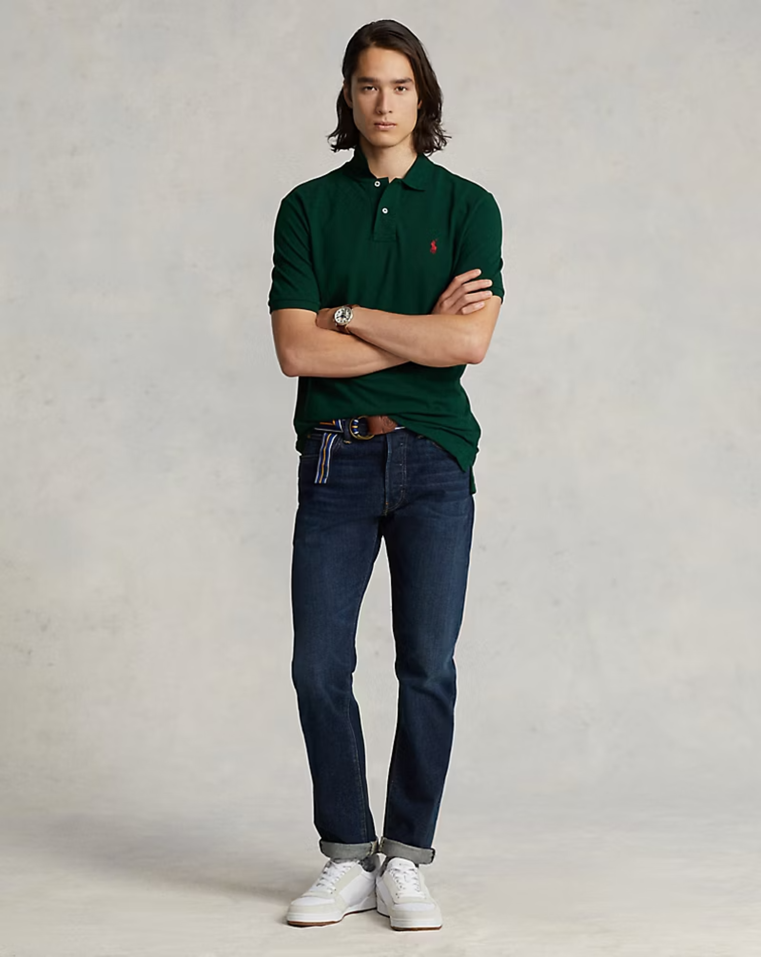Polo uomo in cotone di piqué 710795080 018 RALPH LAUREN 