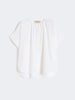 Camicia girocollo in popeline di cotone - BIANCO