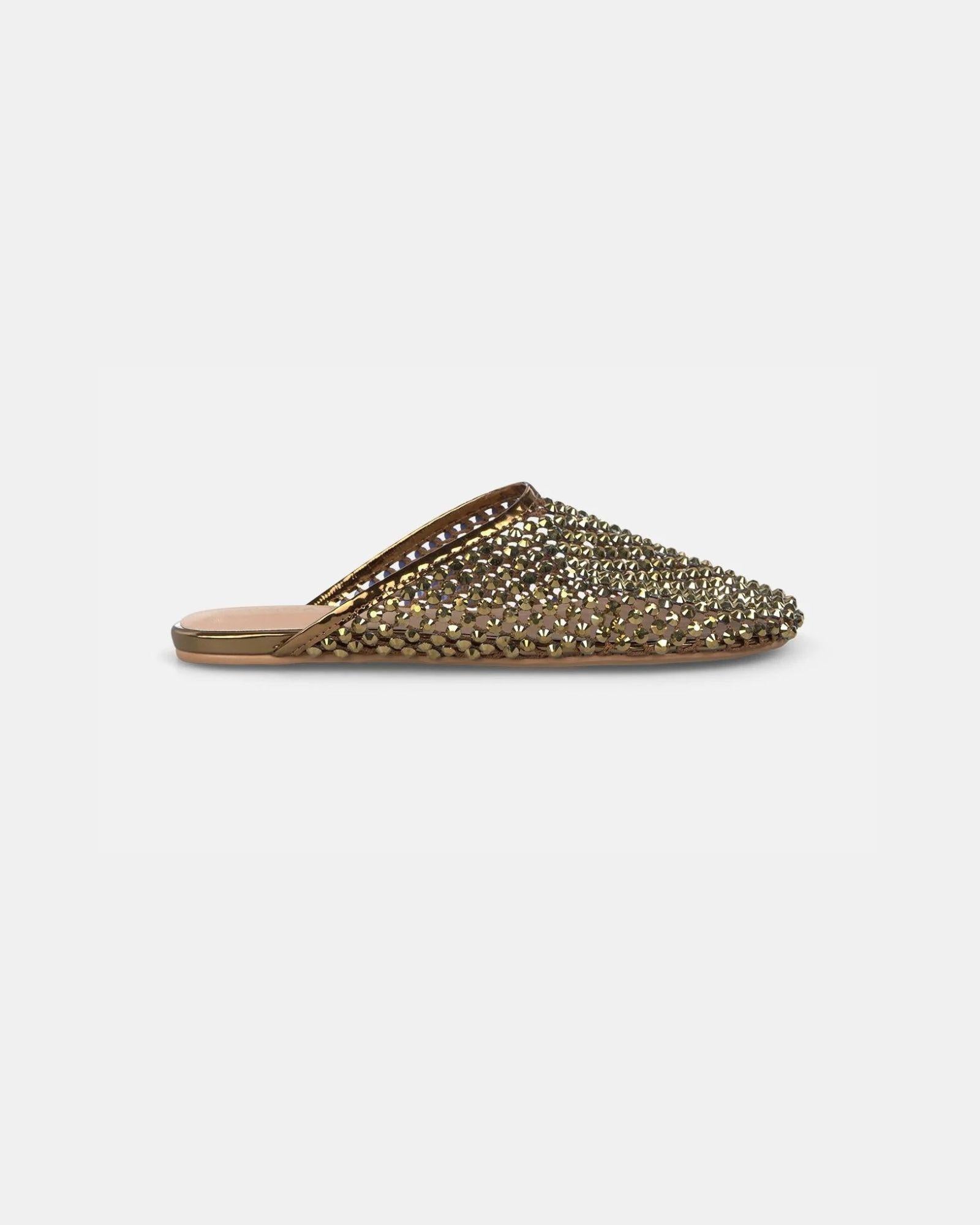 Ciabbattina a rete con pietre 1350 MIRRORGOLD ALMA EN PENA 
