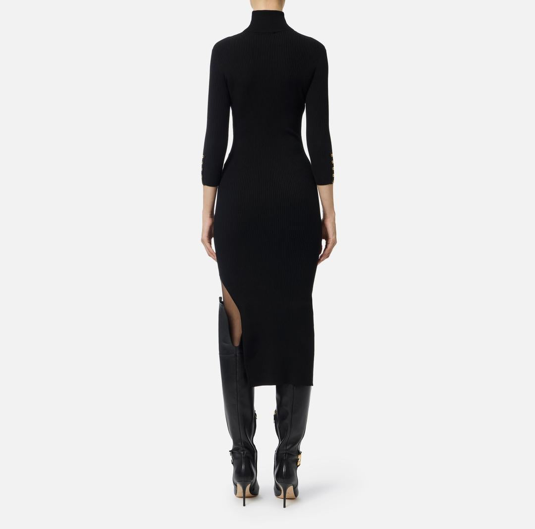 Abito in maglia a costine con taschino AM23B56E2 110 ELISABETTA FRANCHI 