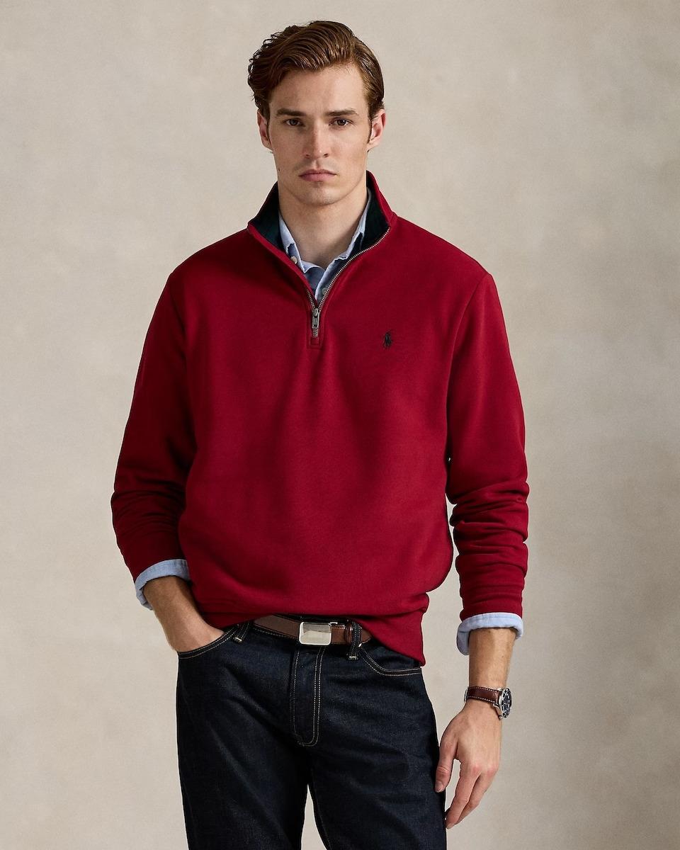 Felpa misto cotone mezza zip 710981468 002 RALPH LAUREN 