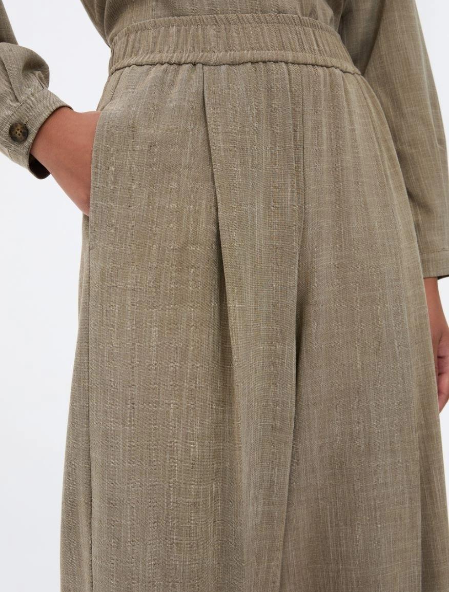 PANTALONI PALAZZO<BR/>OLIVA IBLODINO 002 IBLUES 