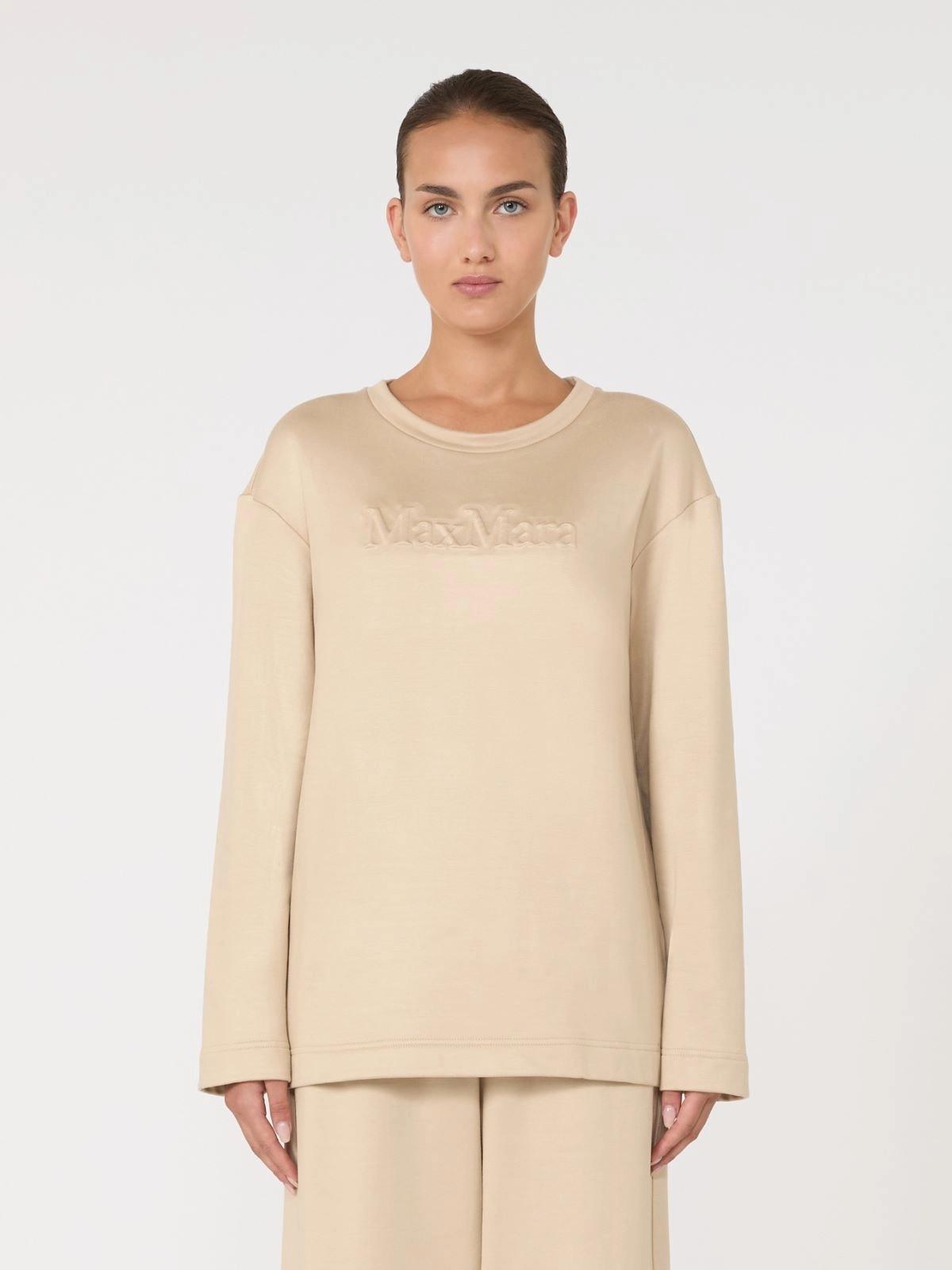 Felpa in misto seta con logo BERMA 003 MAX MARA 