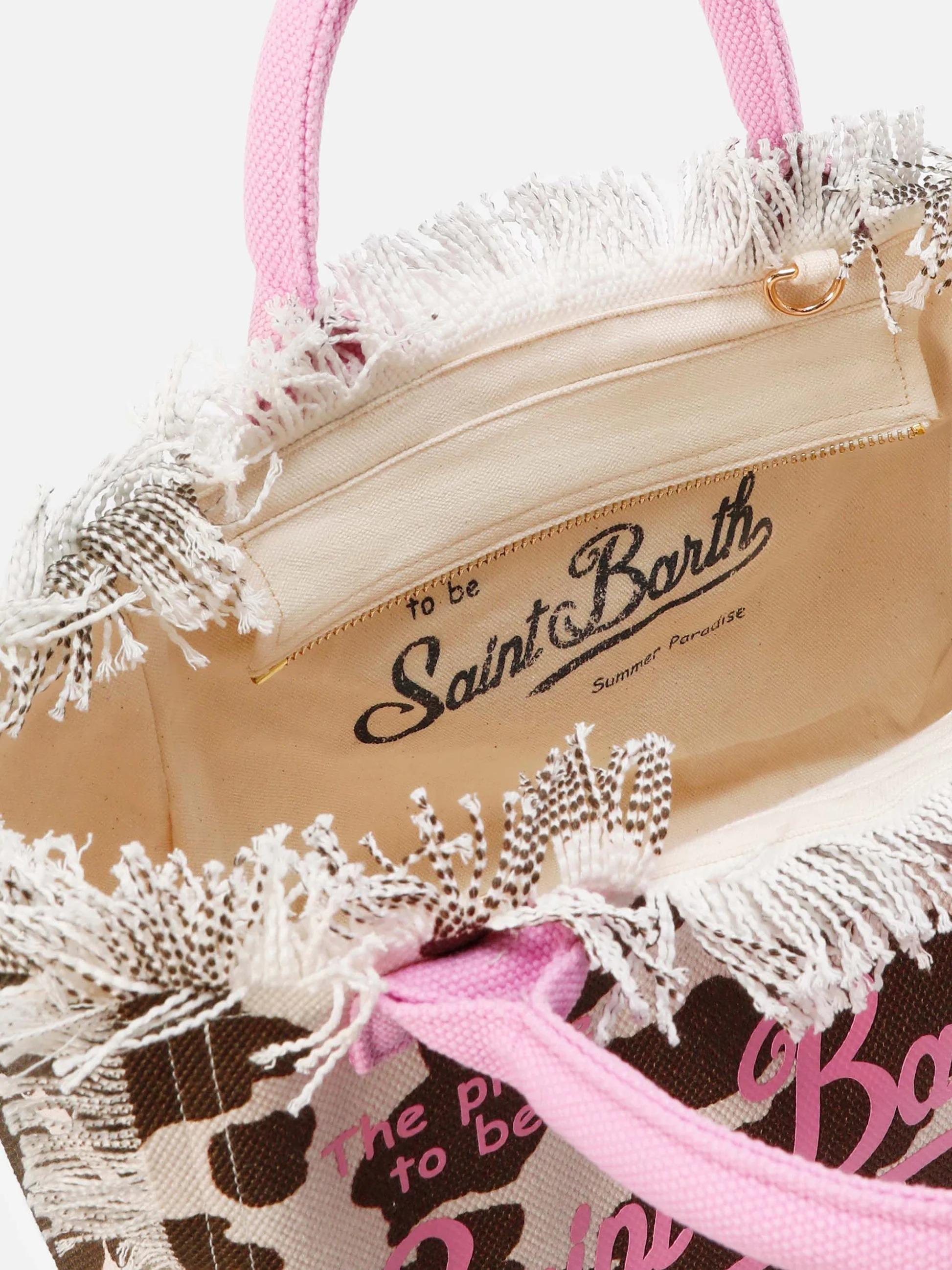 Borsa Colette in canvas con fantasia muccata e dettagli a contrasto<BR/> COL0001 00327L MC2 SAINT BARTH 