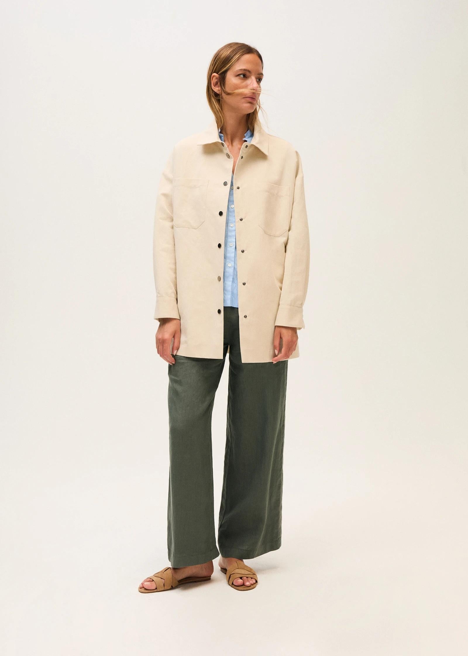 Pantalone ampio in lino N1774PA 8000/728 ROSSO 35 