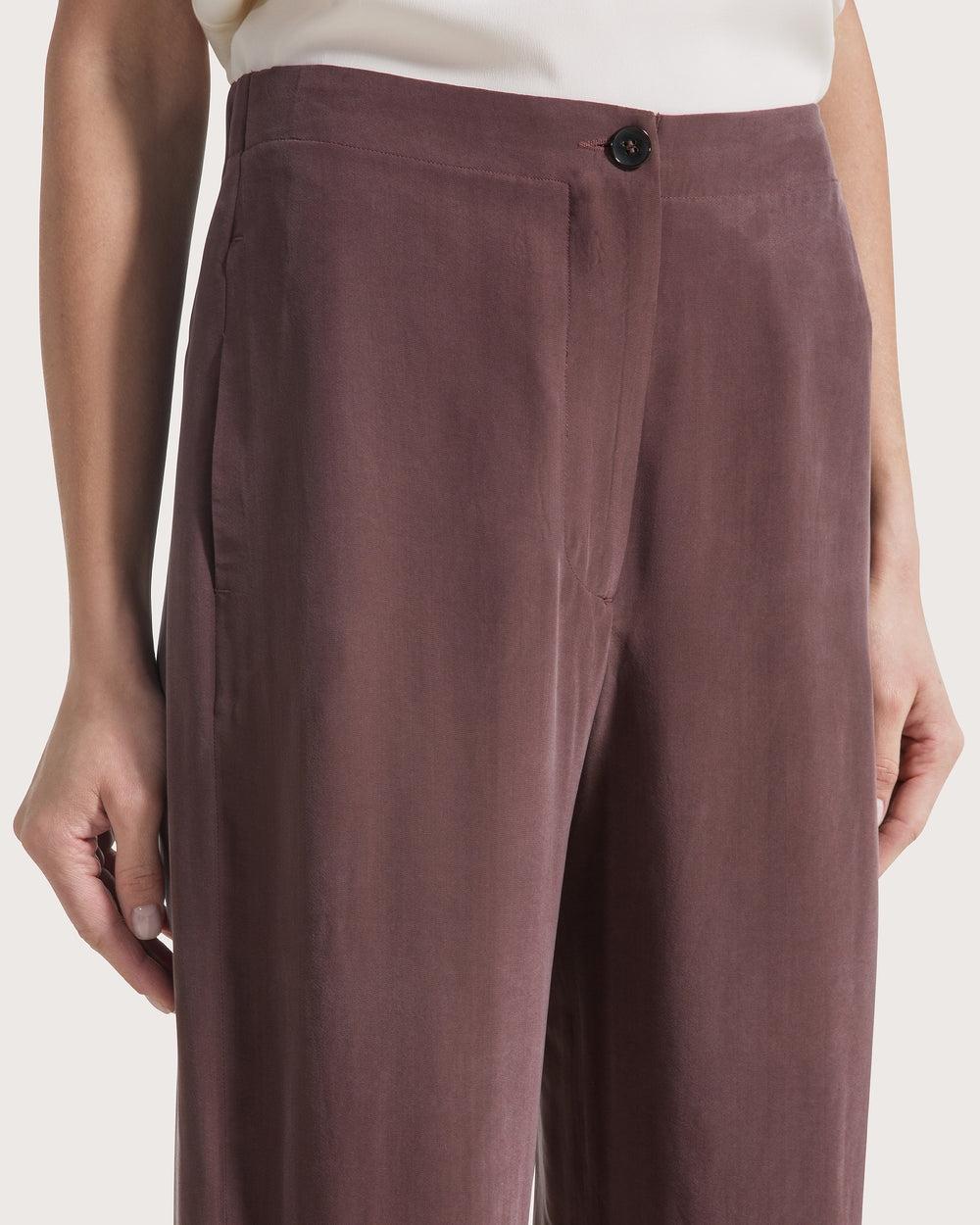 Pantalone lungo relax fit elasticato in viscosa seta lavata<BR/> PT1173460239 240 SEVENTY 
