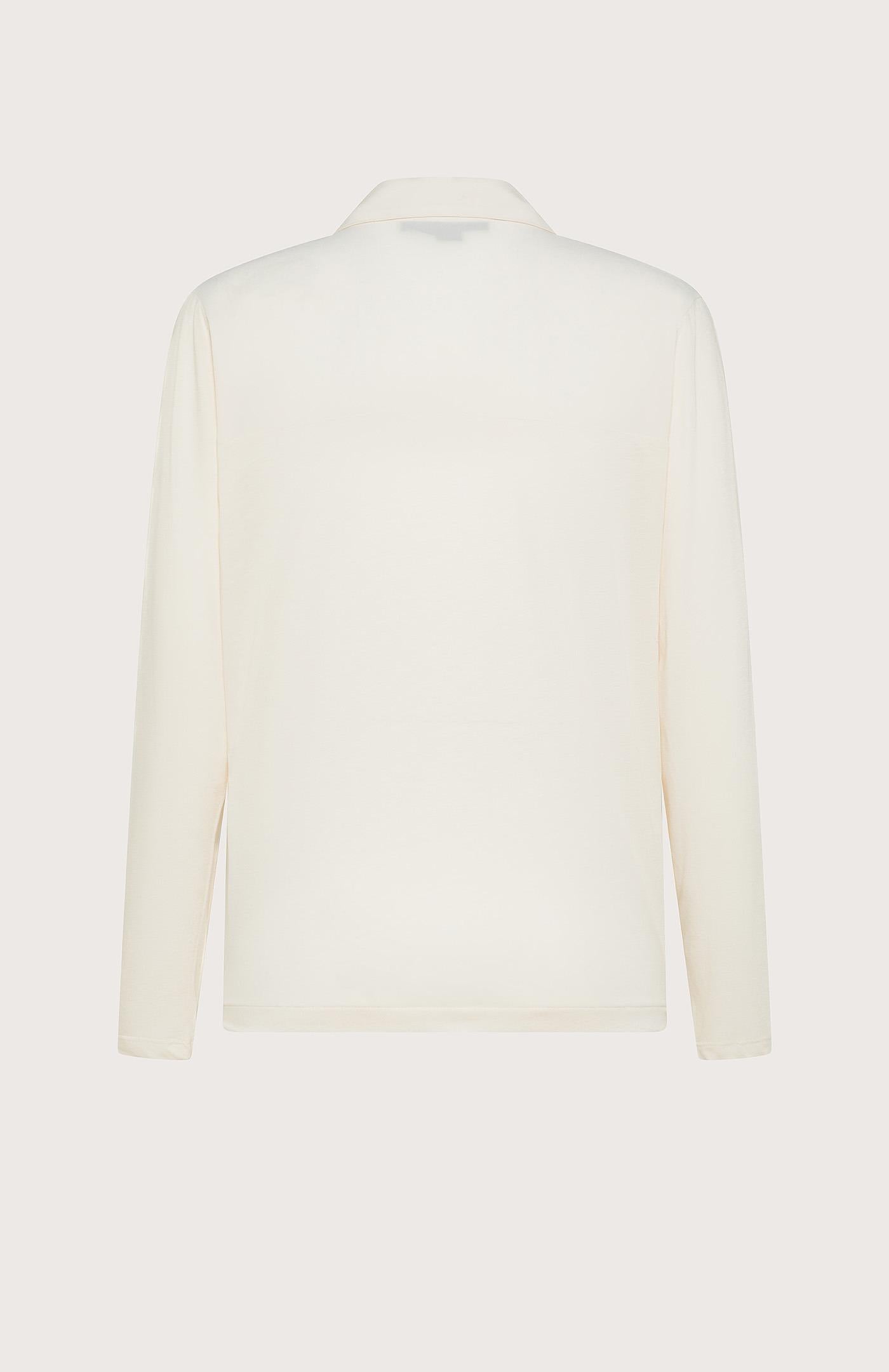 Women's shirt in mixed cotton and silk crossed