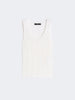 Maglia smanicata in filato di viscosa - BIANCO