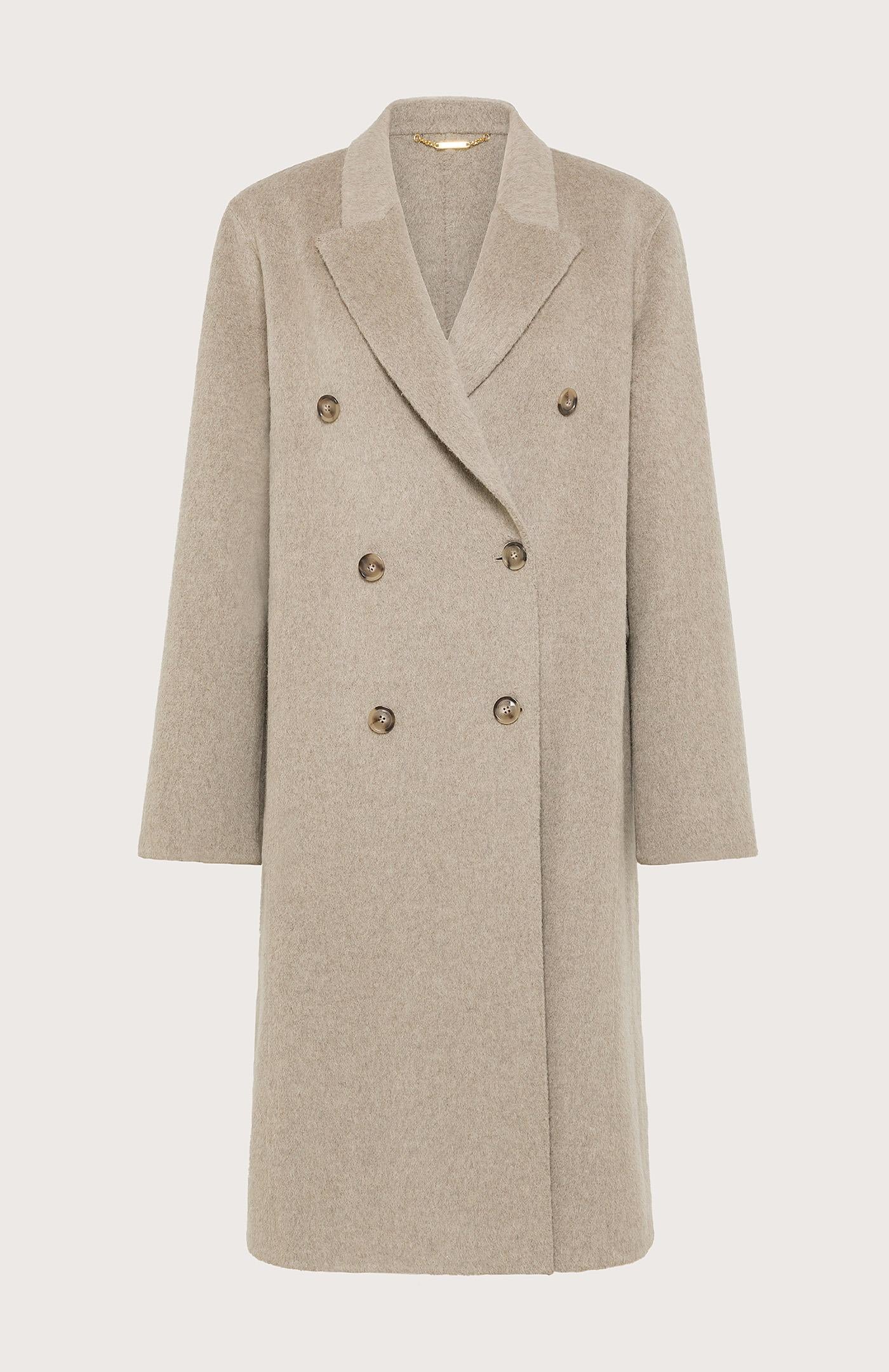 Women's double-breasted wool blend coat