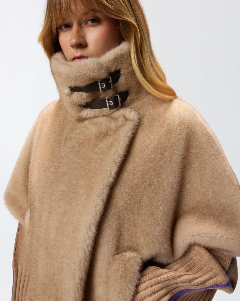 Cappa effetto pelliccia 103837A2PI C60 PINKO 