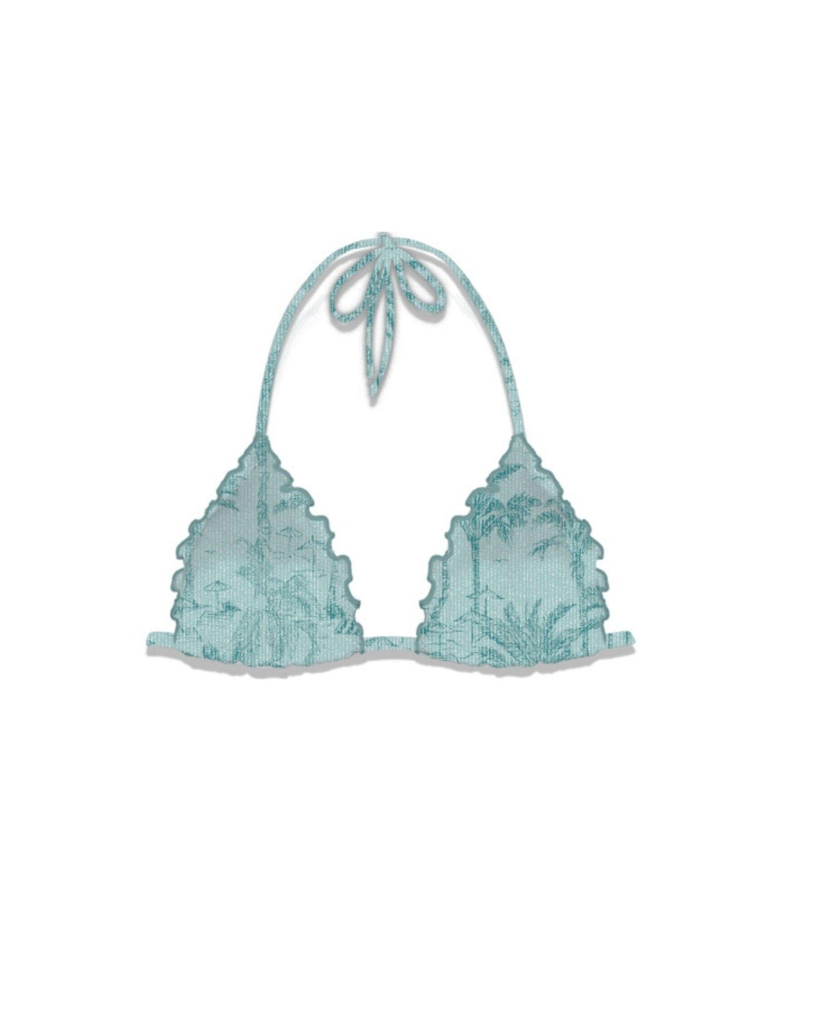 Costumei da donna classico a triangolo verde acqua lurex Sagittarius Miami