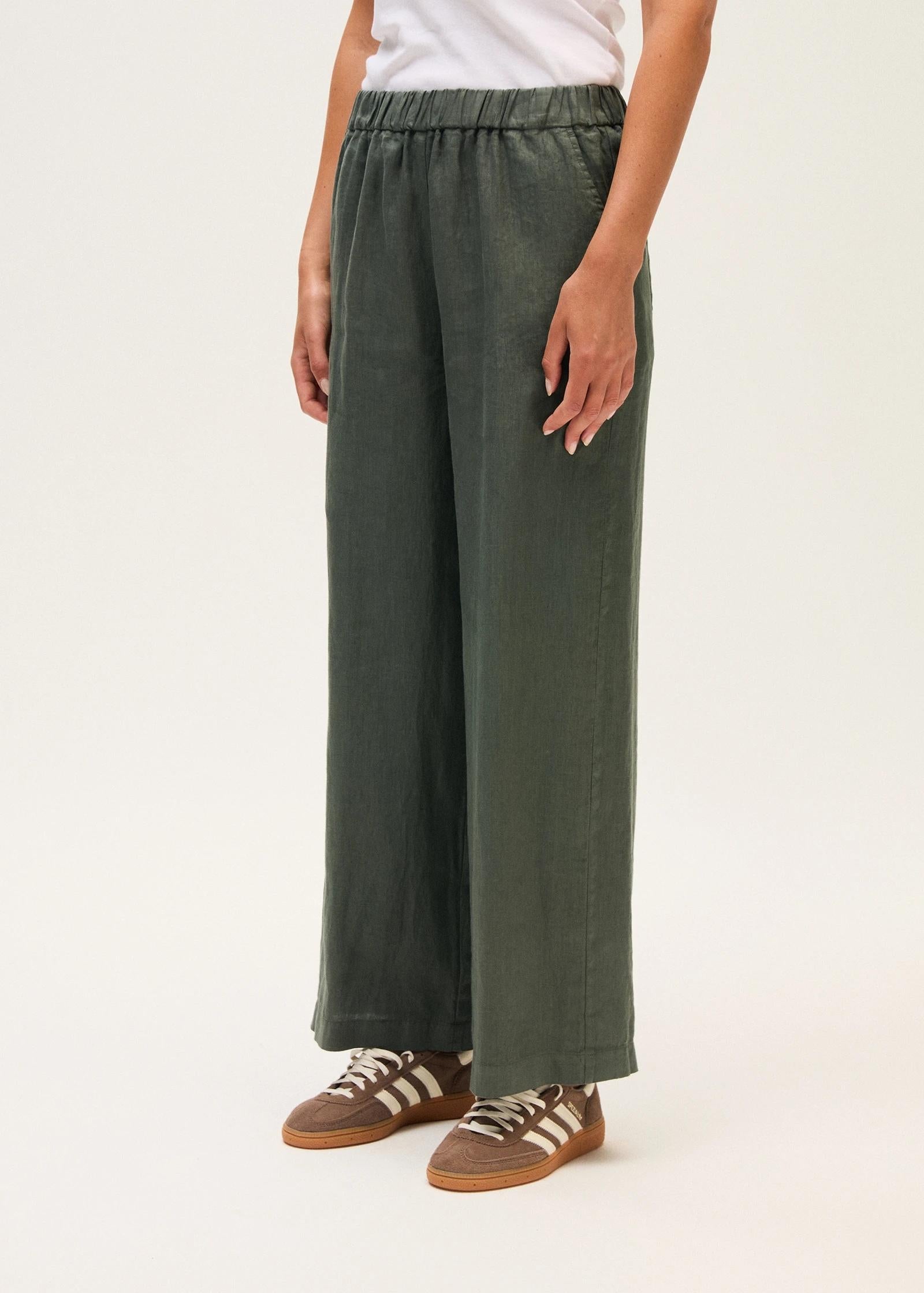 Pantalone ampio in lino N1774PA 8000/728 ROSSO 35 